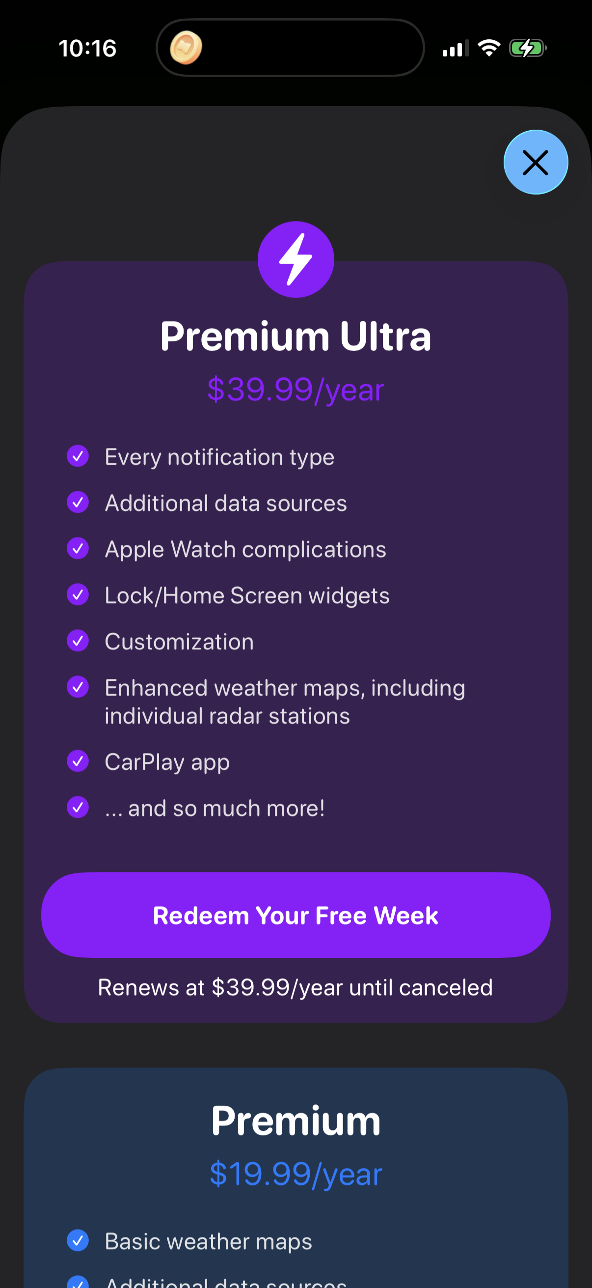 Step 1 of carrot Paywall