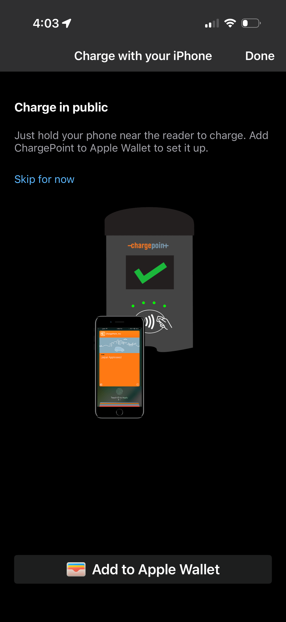 chargepoint app screenshot 2