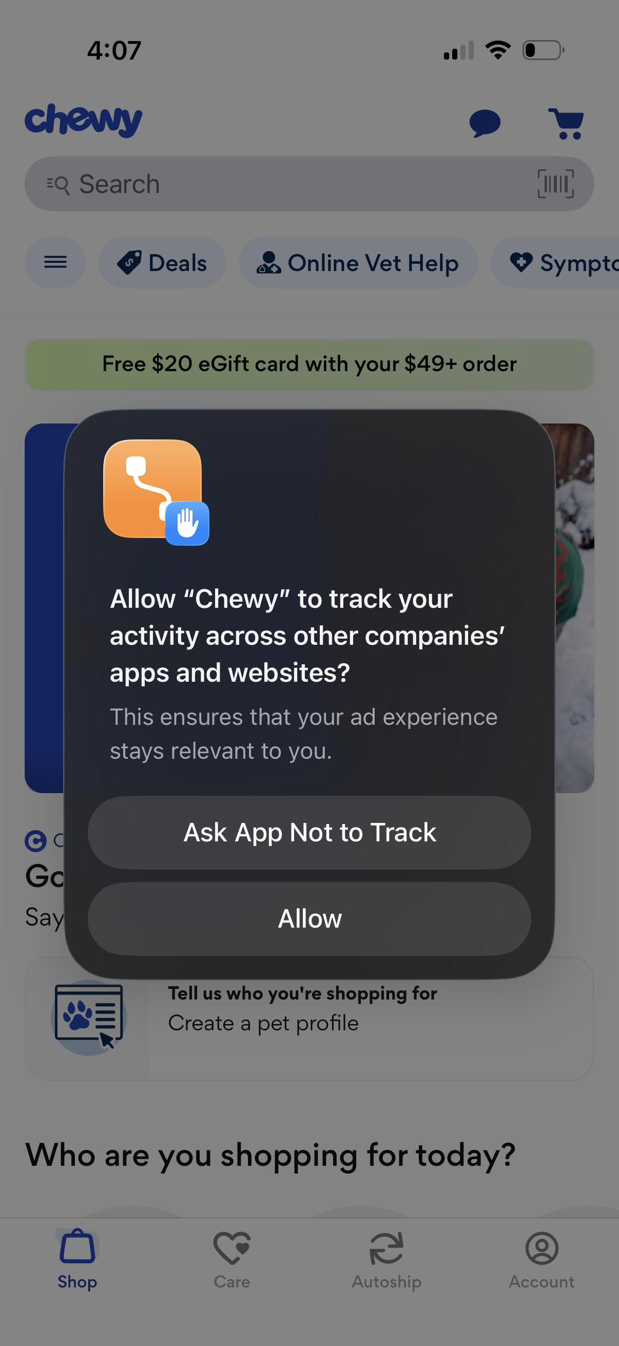 chewy app screenshot 1