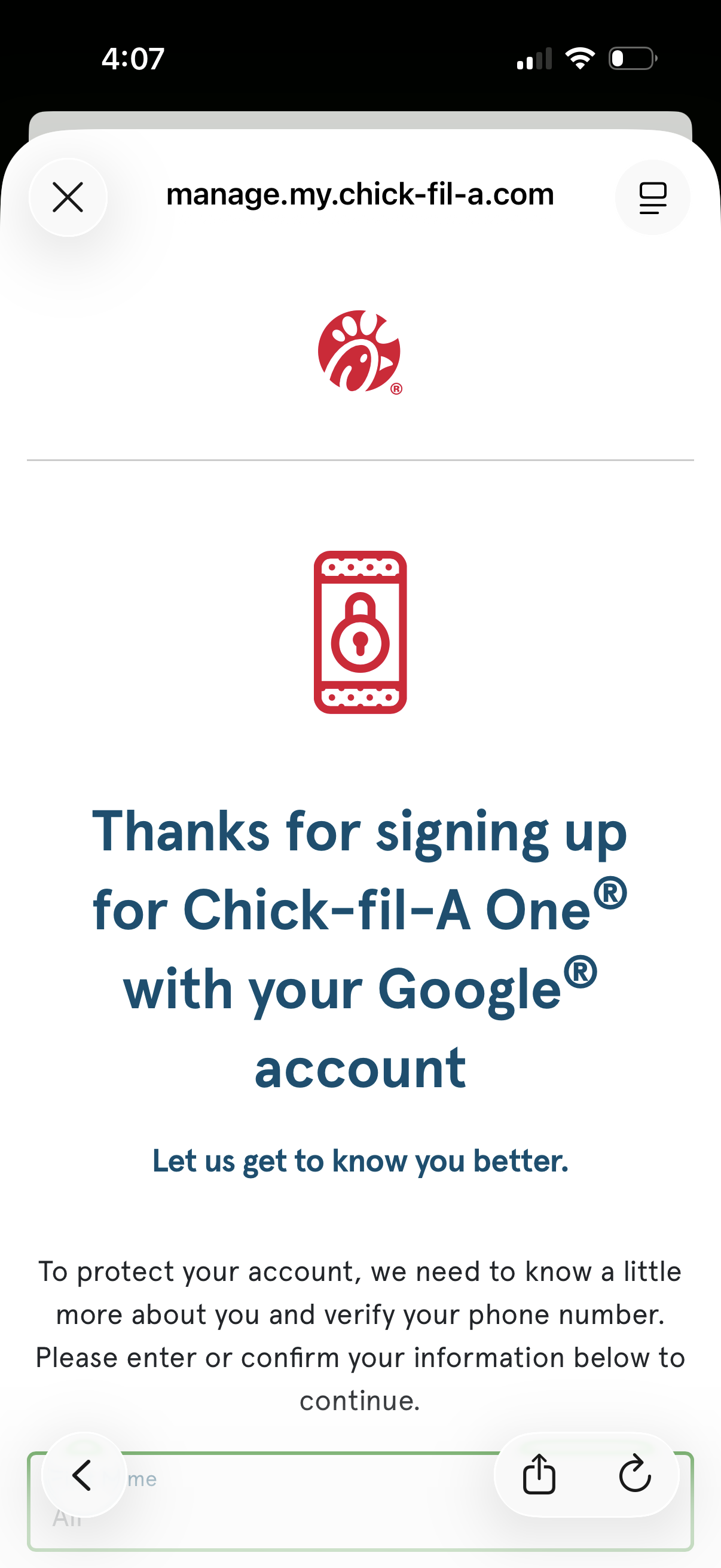 chick-fil-a app screenshot 3