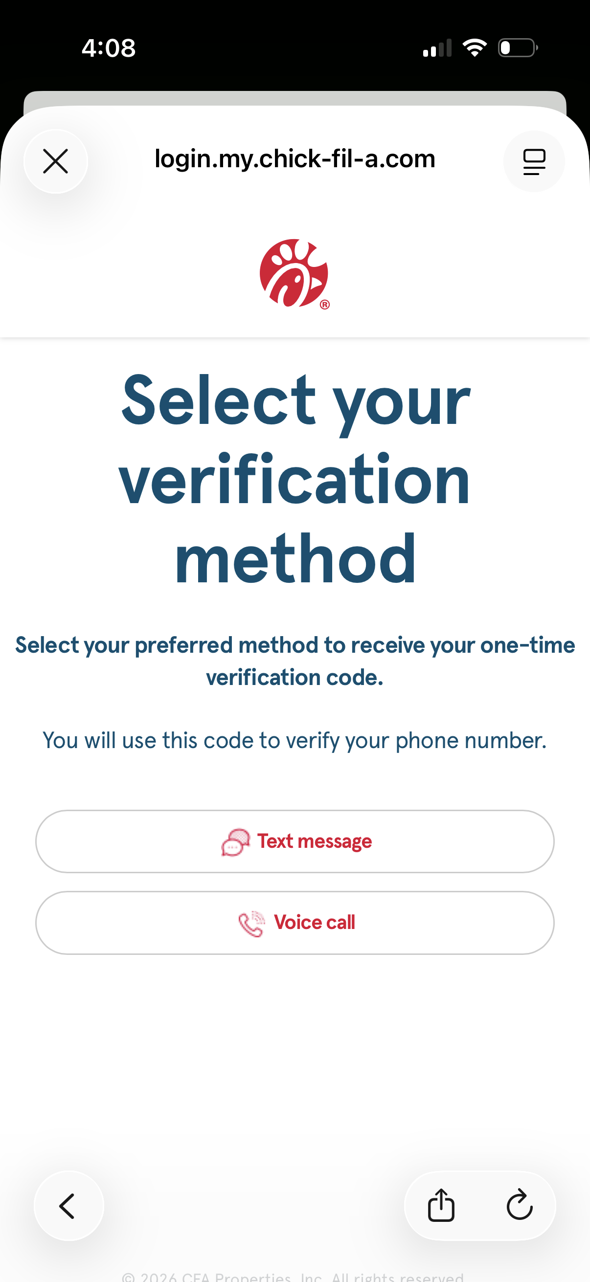 chick-fil-a app screenshot 2