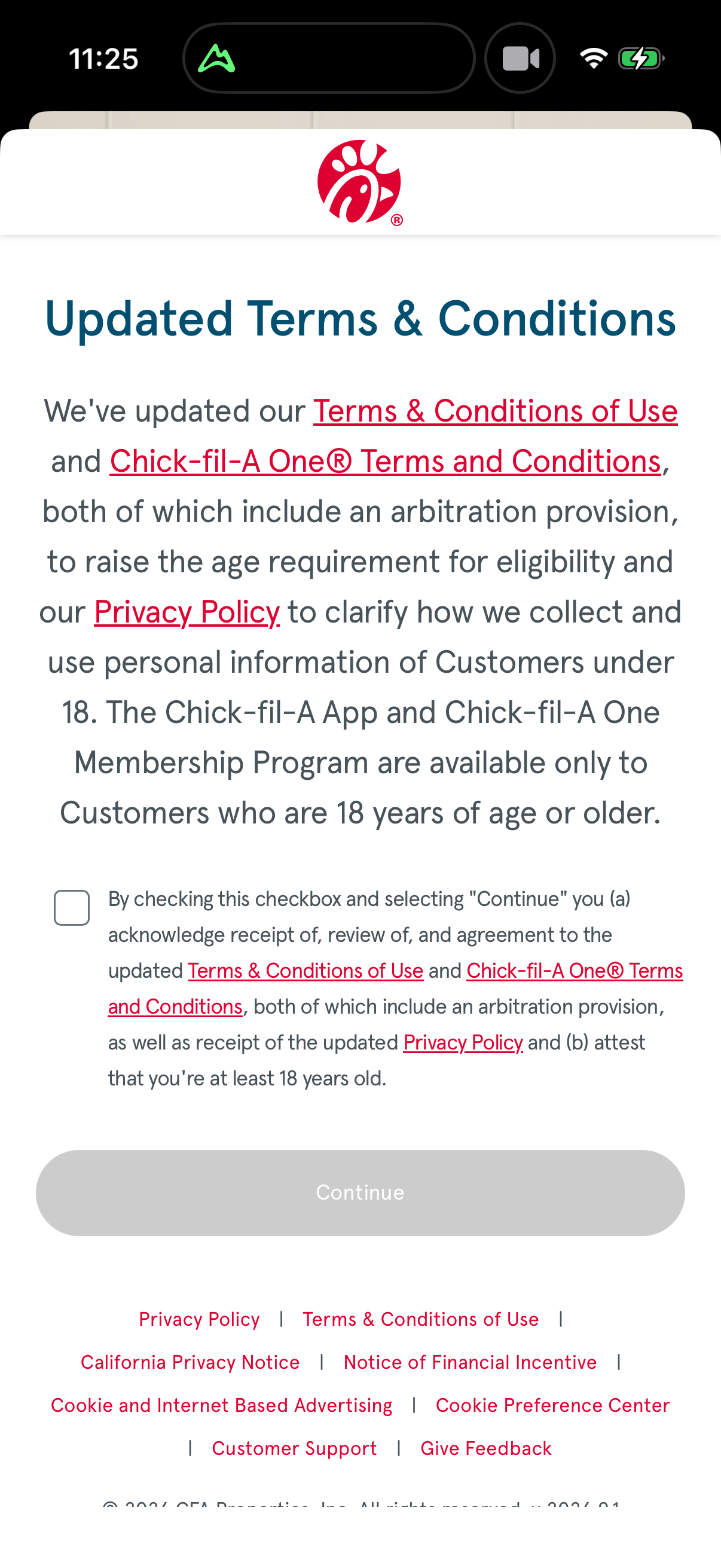 Step 1 of chick-fil-a Main_tabs