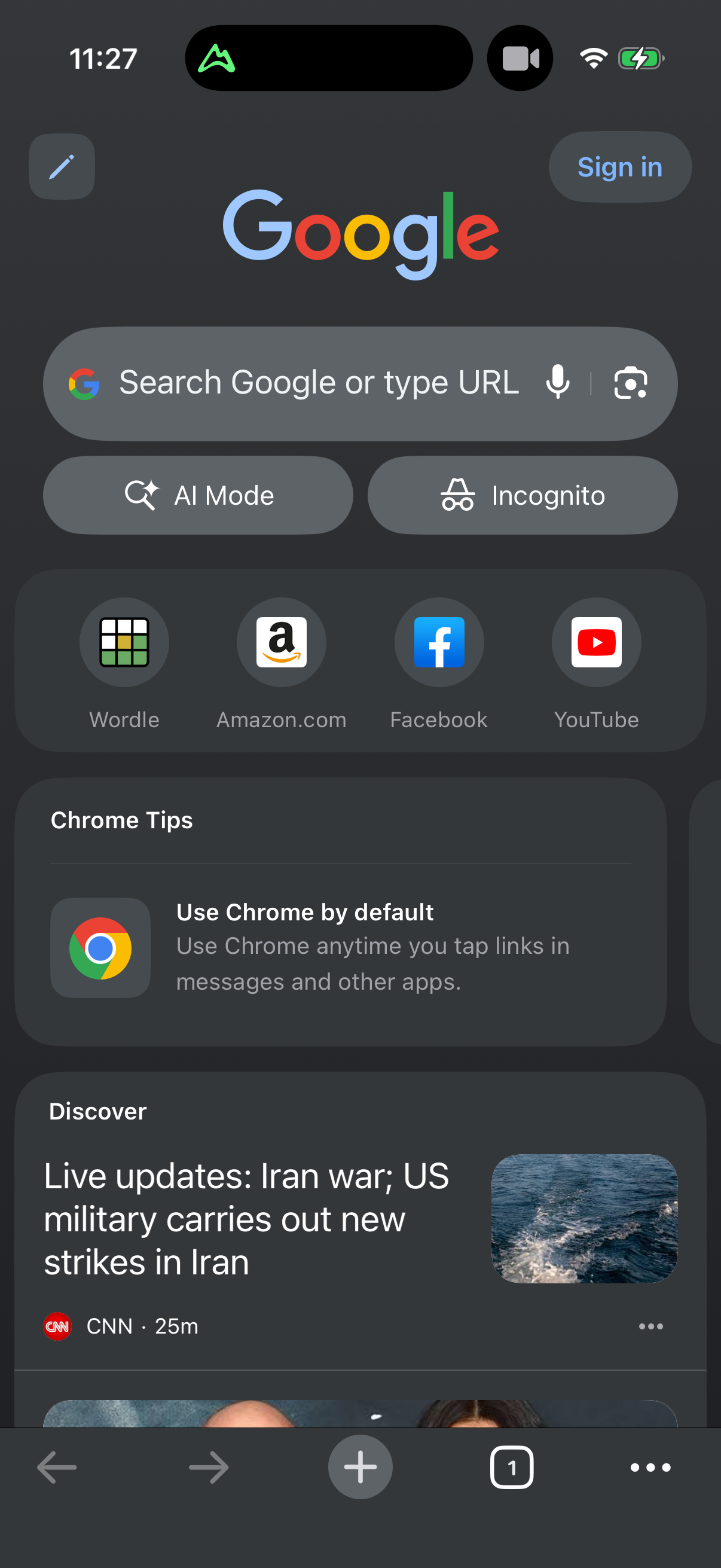 Step 1 of chrome Main_tabs
