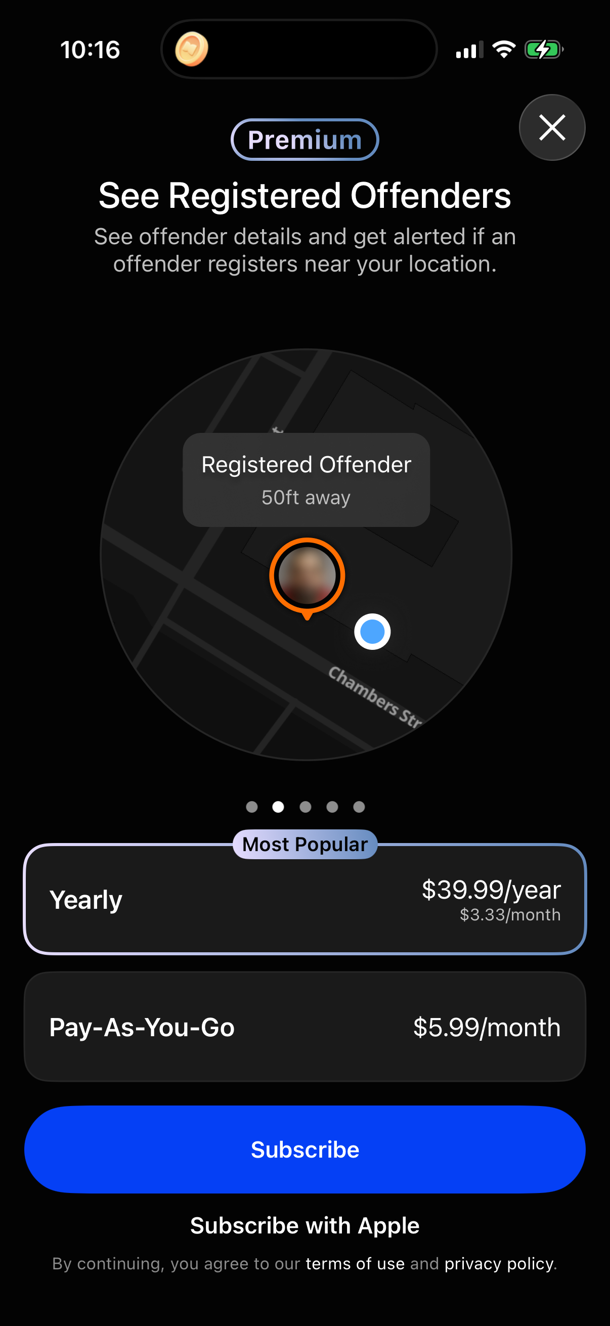Step 1 of citizen Paywall