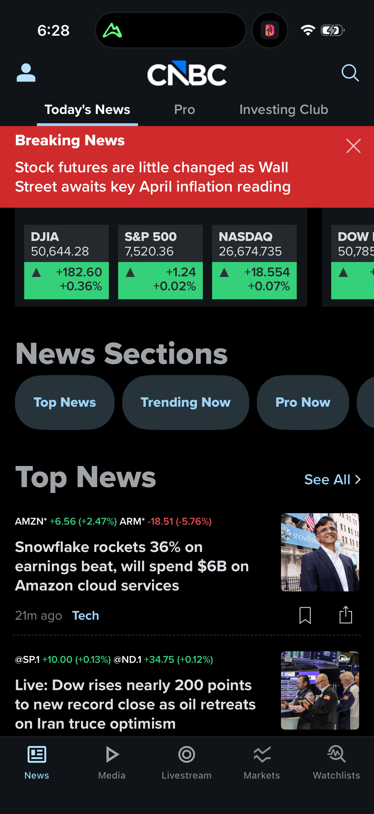 Step 1 of cnbc Main_tabs