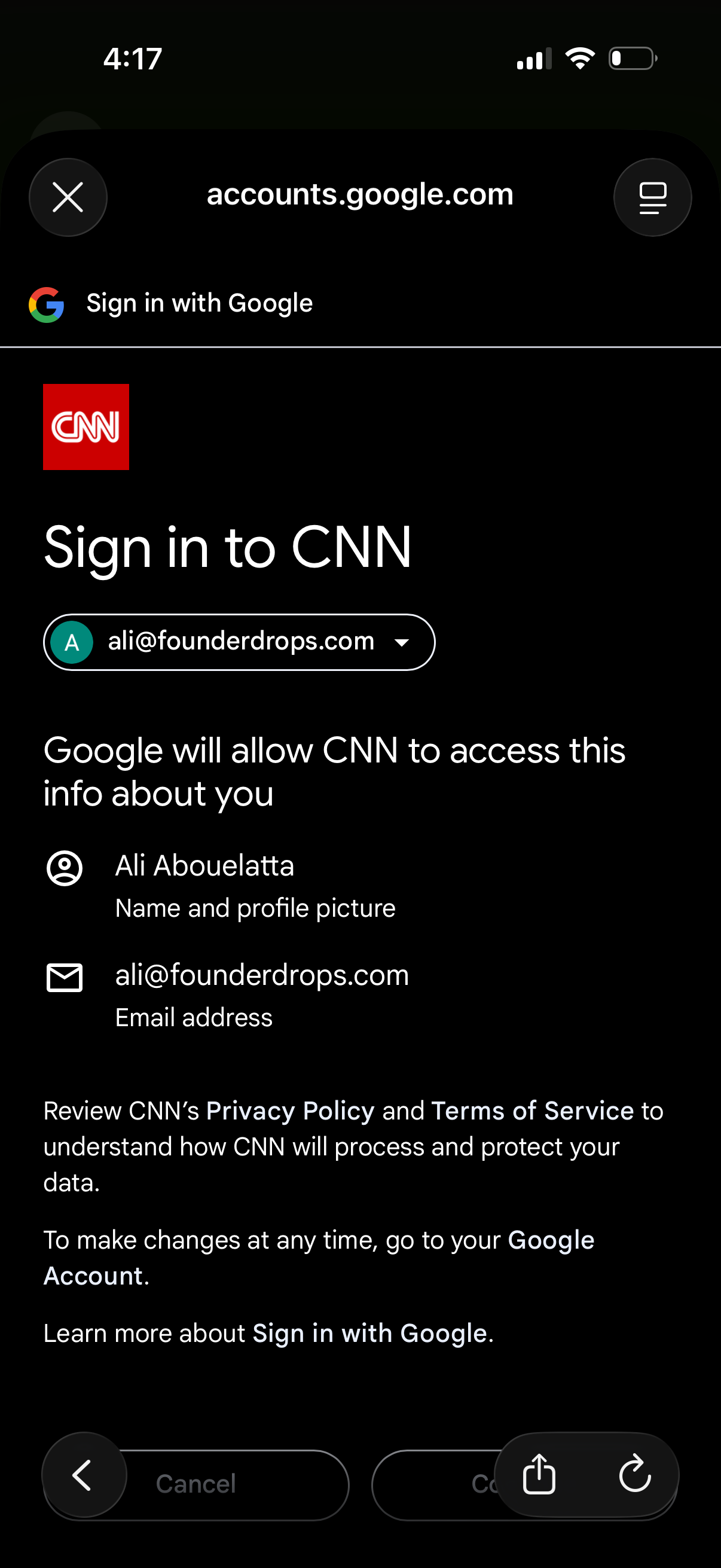 cnn app screenshot 2
