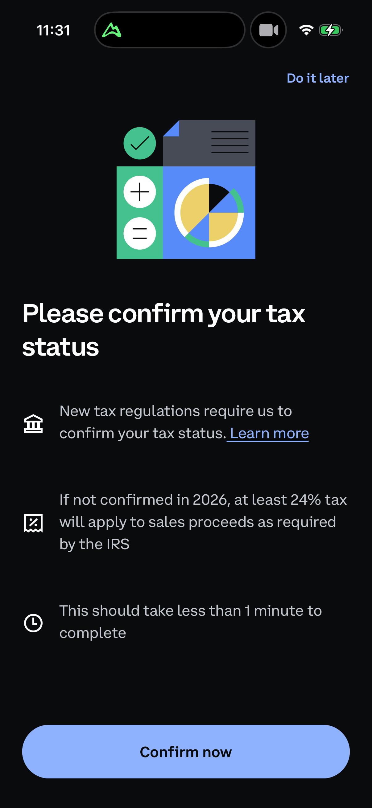 Step 1 of coinbase Main_tabs