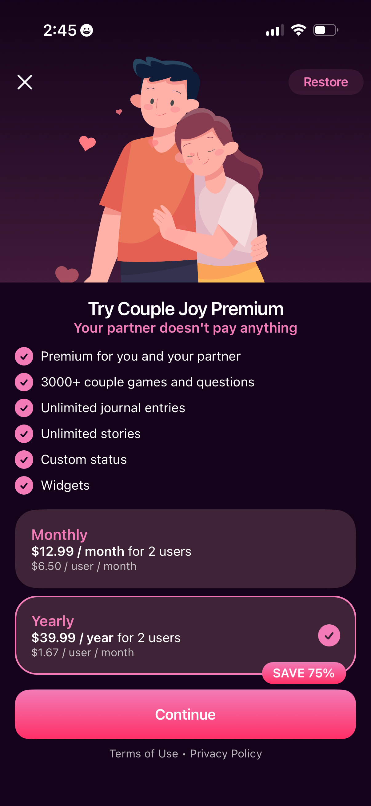 couple-joy view premium offer