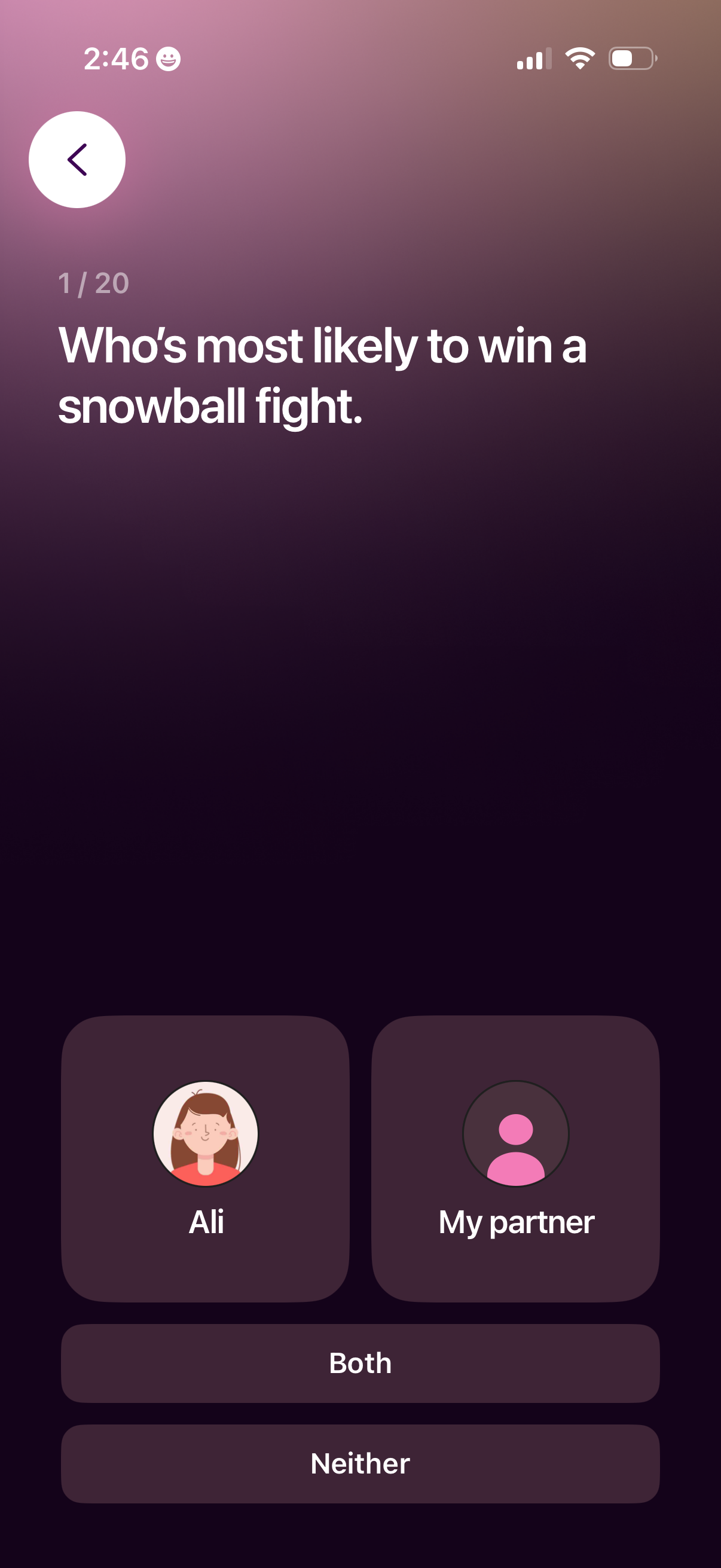 couple-joy answer winter quiz