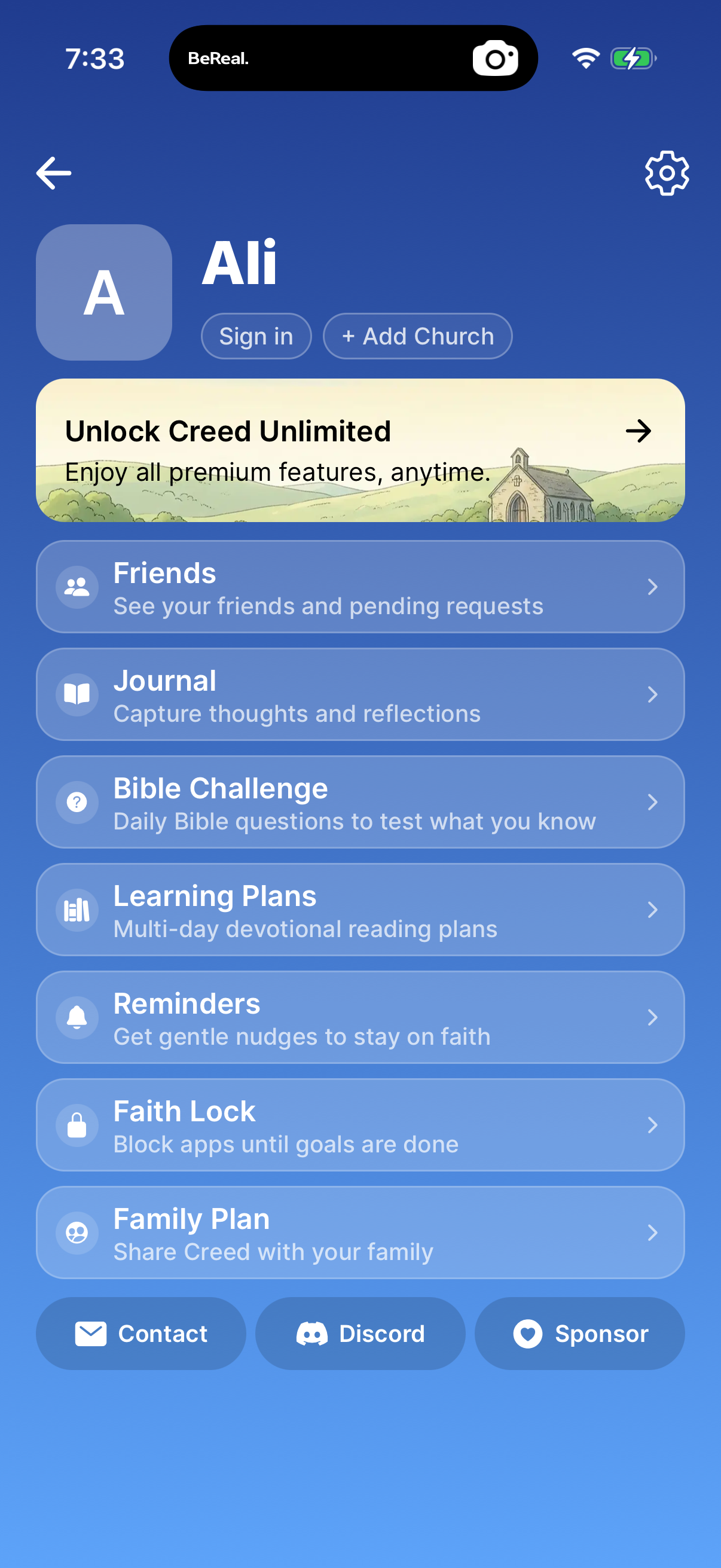 Step 1 of Creed Locked Feature Paywall