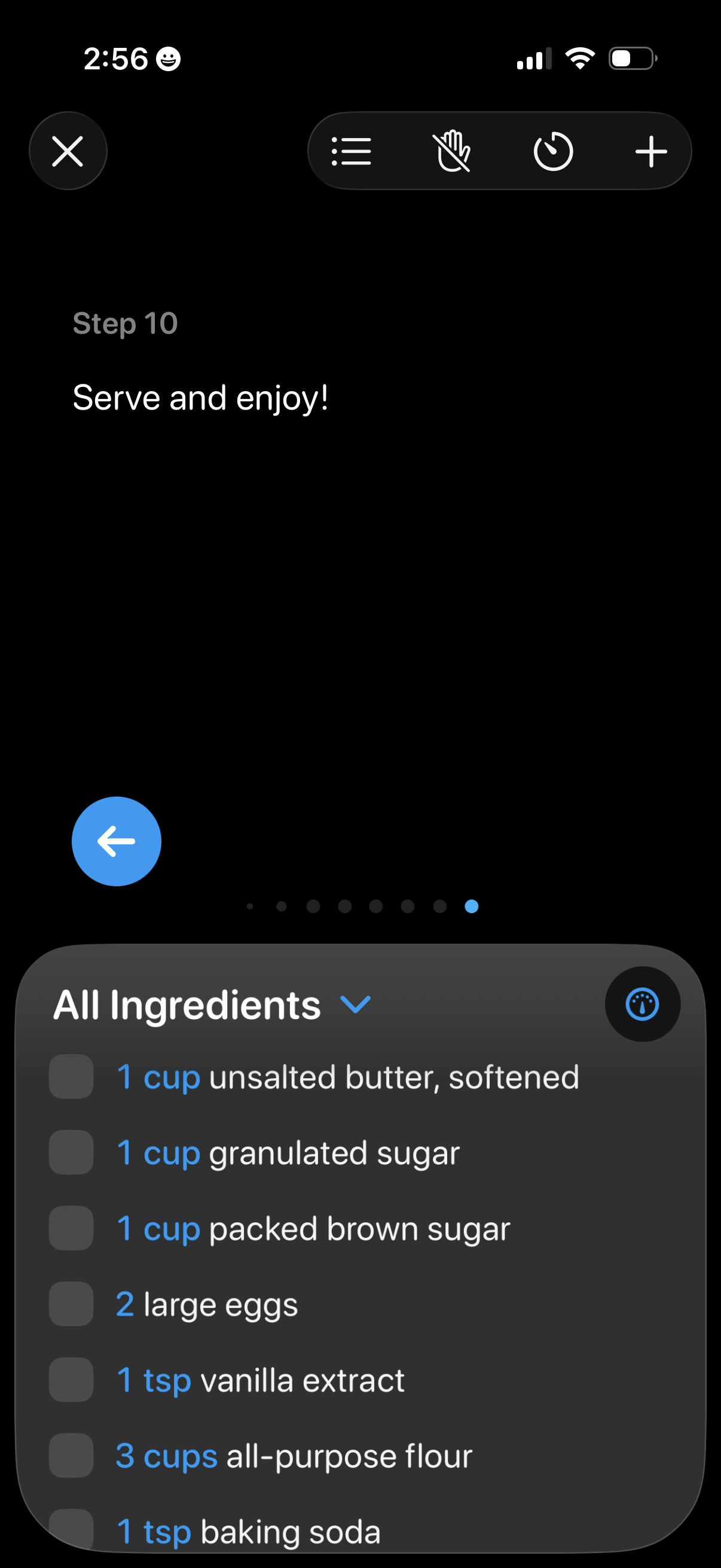 crouton view ingredients checklist