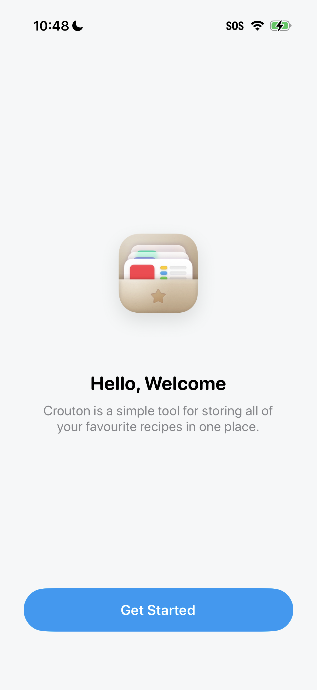Step 1 of Crouton Onboarding
