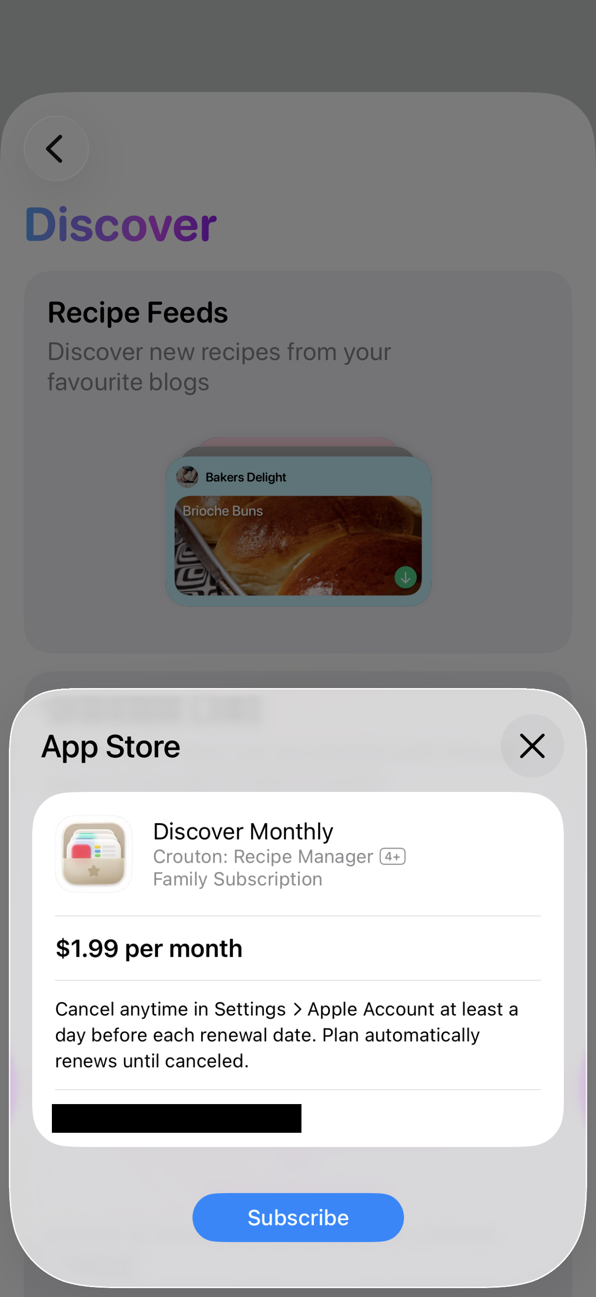 Step 2 of Crouton Discover Monthly Subscription