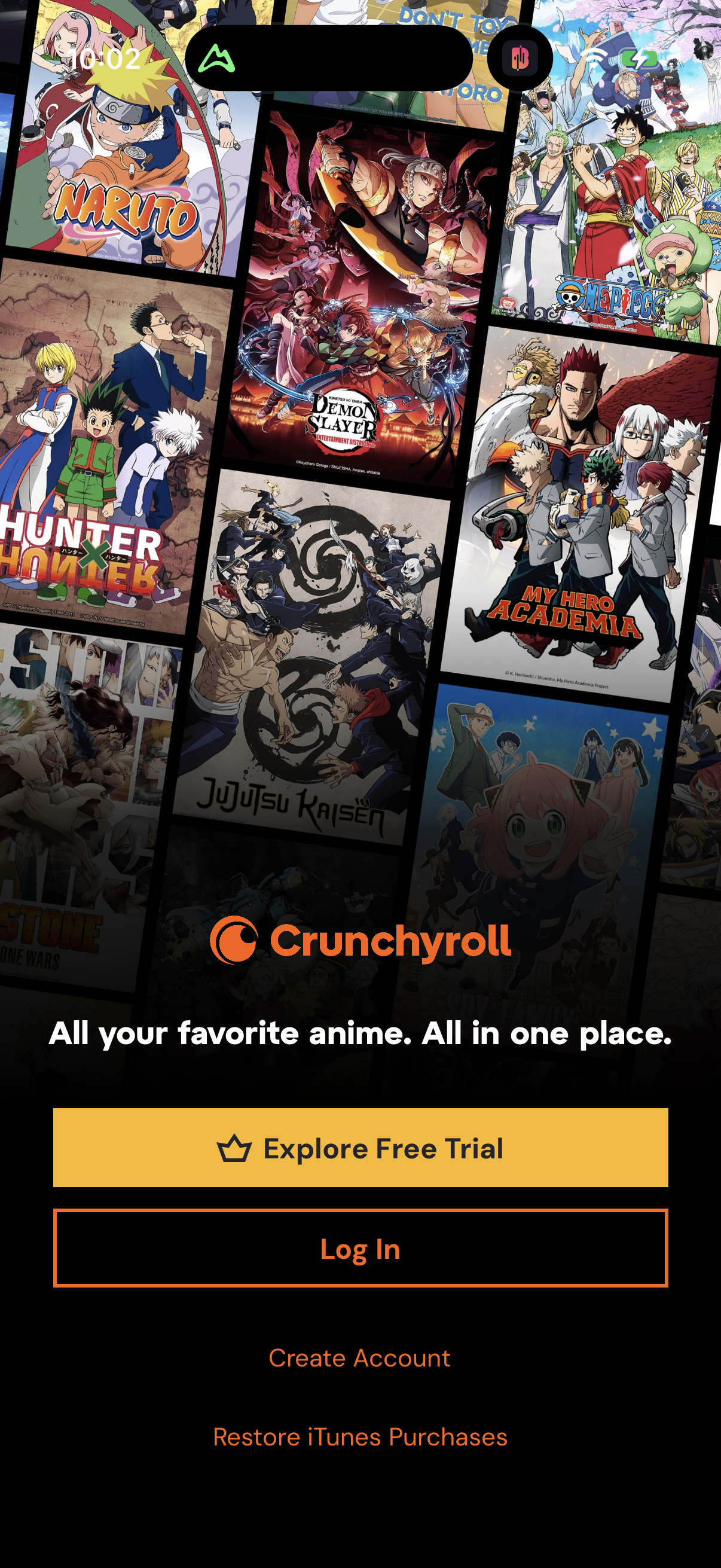 Step 1 of crunchyroll Main_tabs
