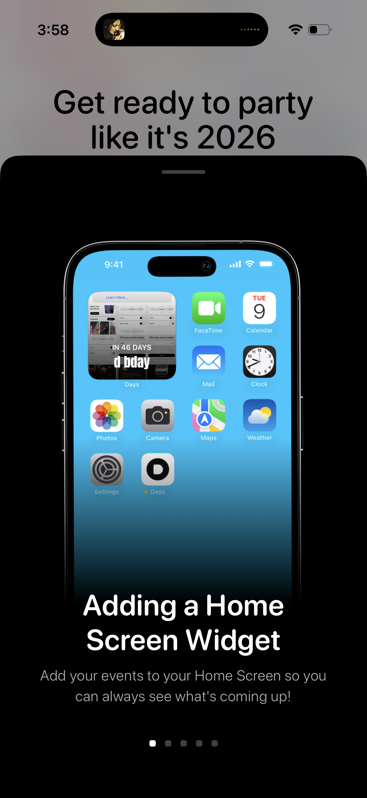 days add home widget