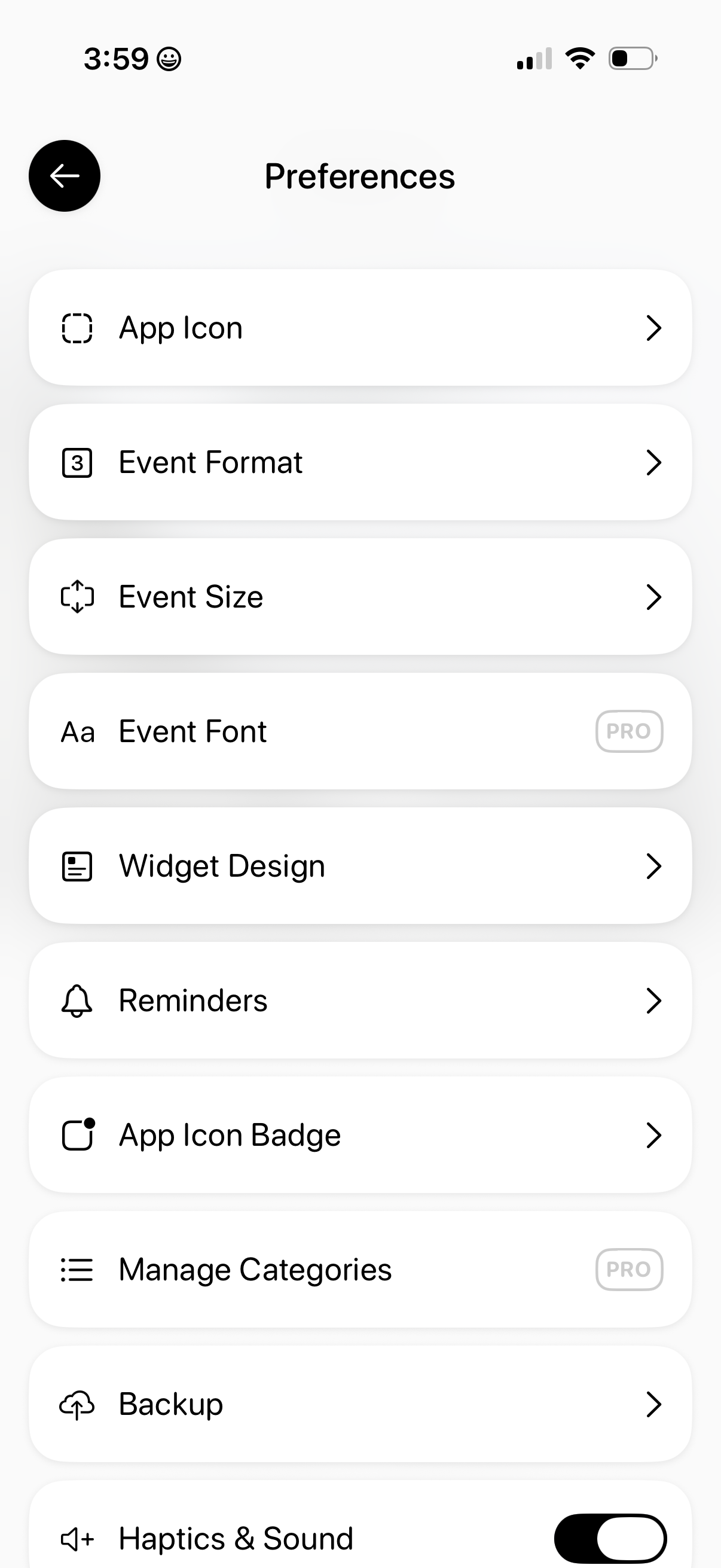 days adjust preferences
