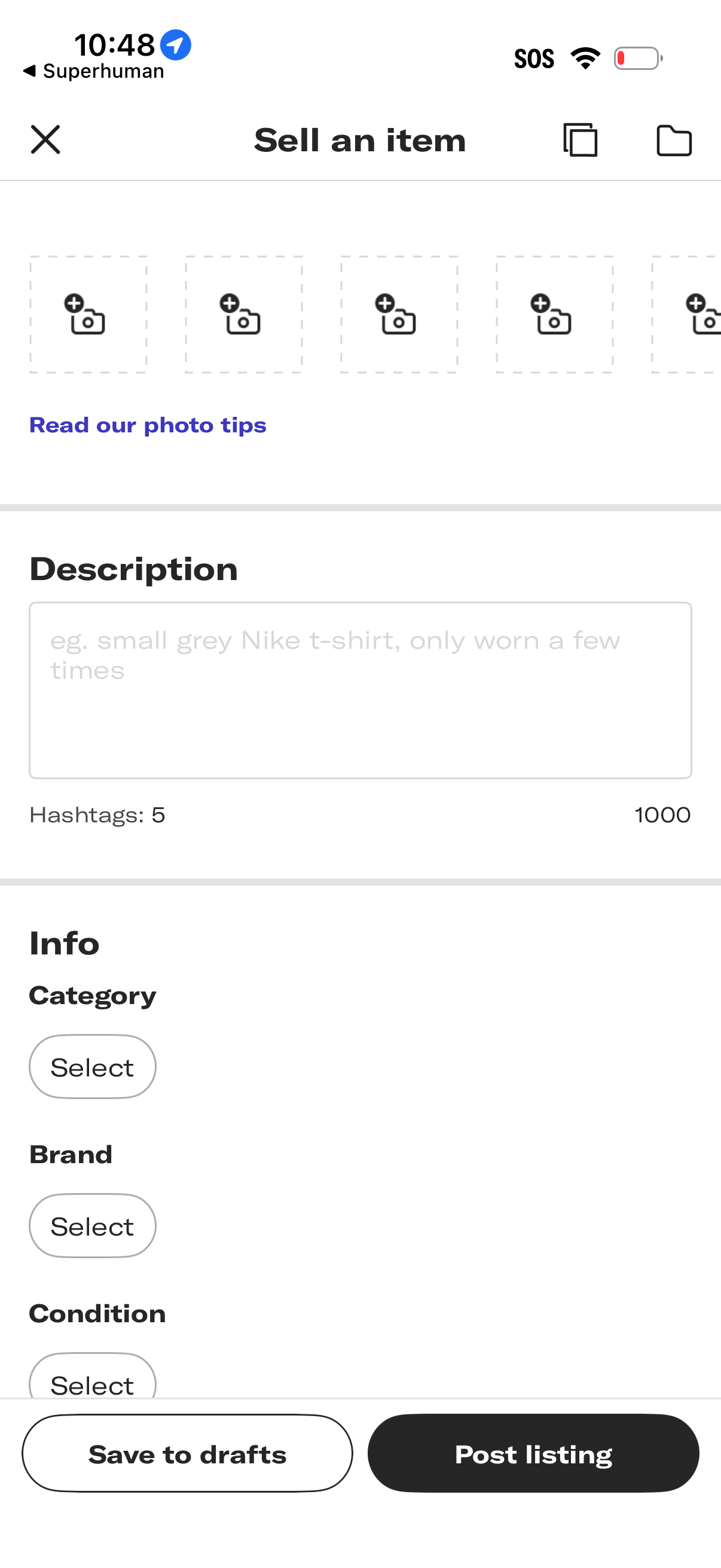 depop app screenshot 1
