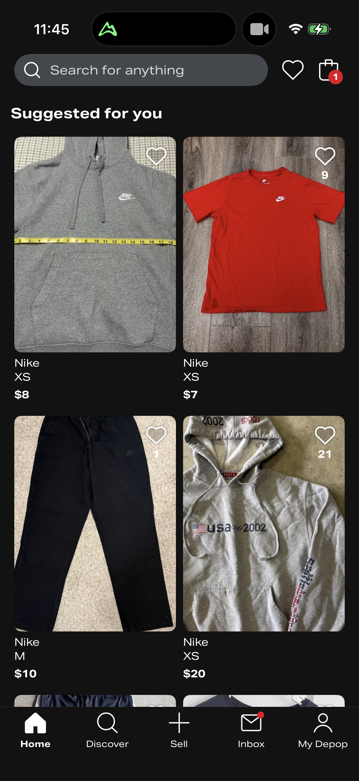 Step 1 of depop Main_tabs