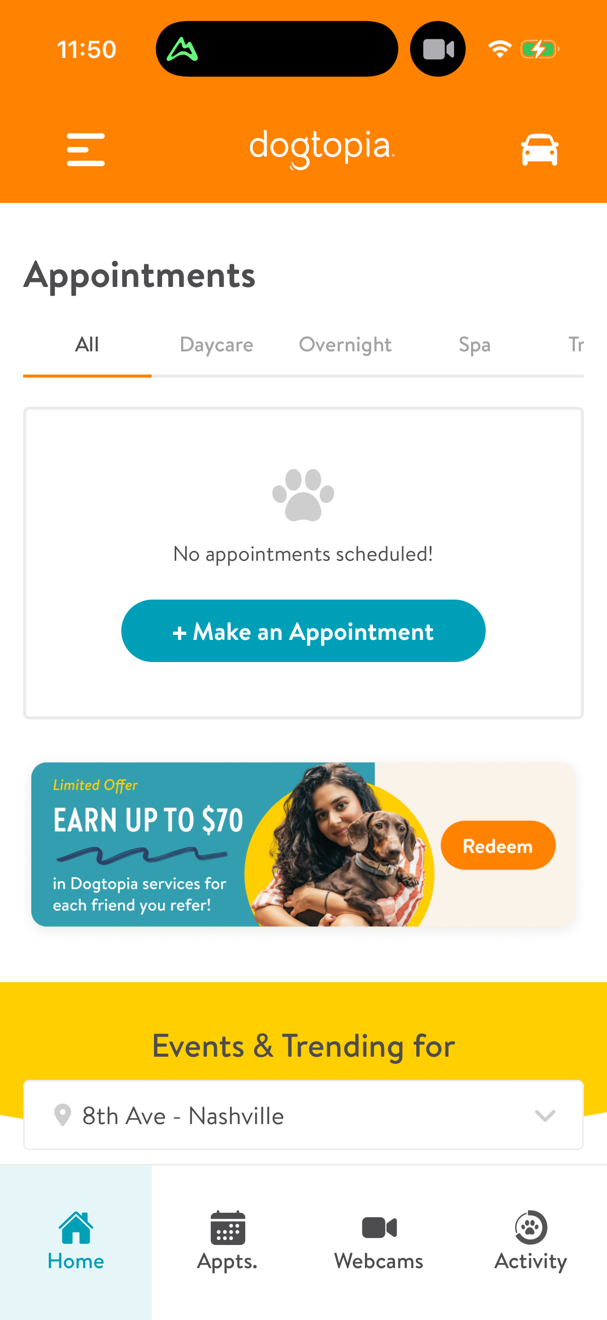 Step 1 of dogtopia Main_tabs