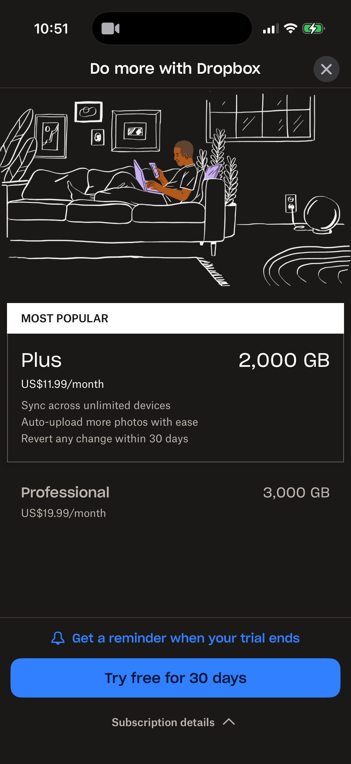dropbox app screenshot 1