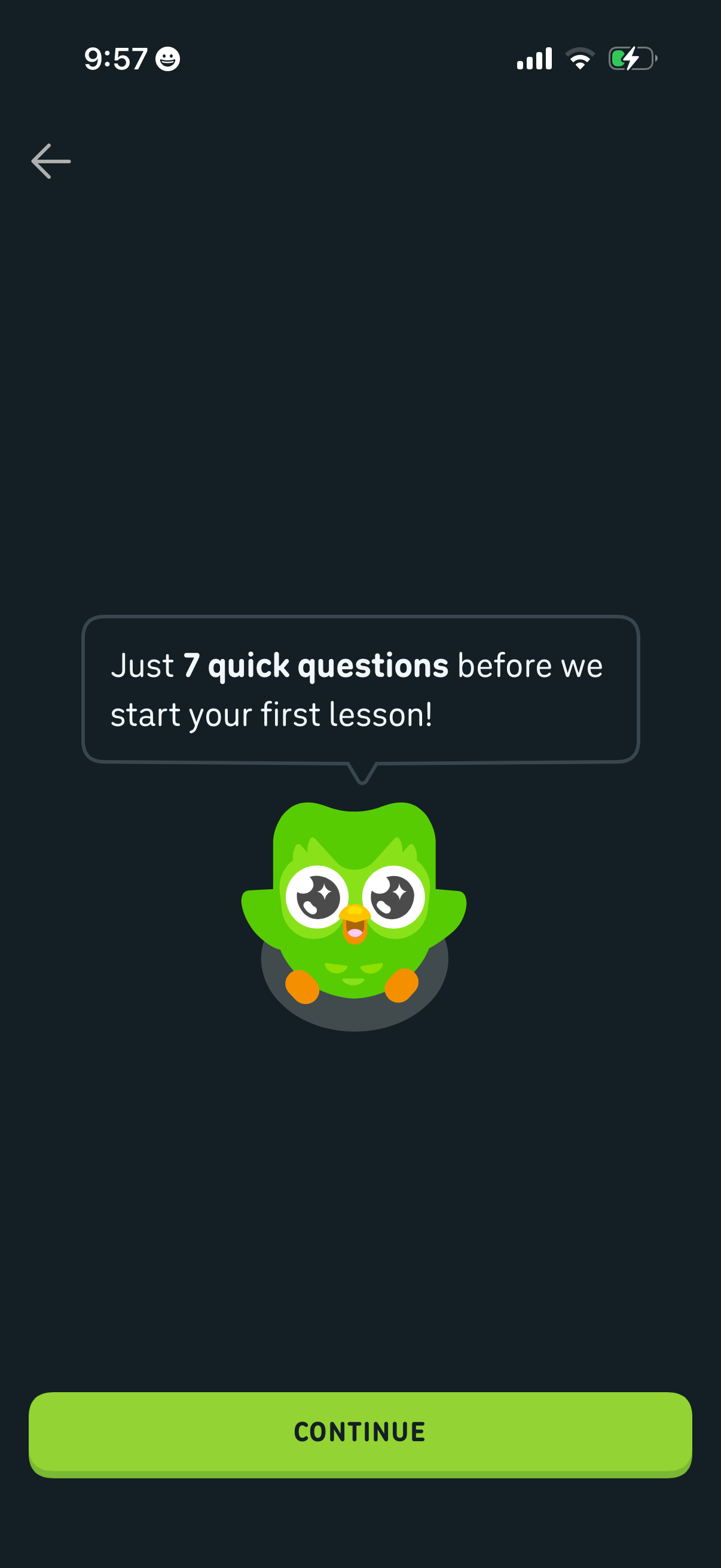 Step 3 of Duolingo Onboarding