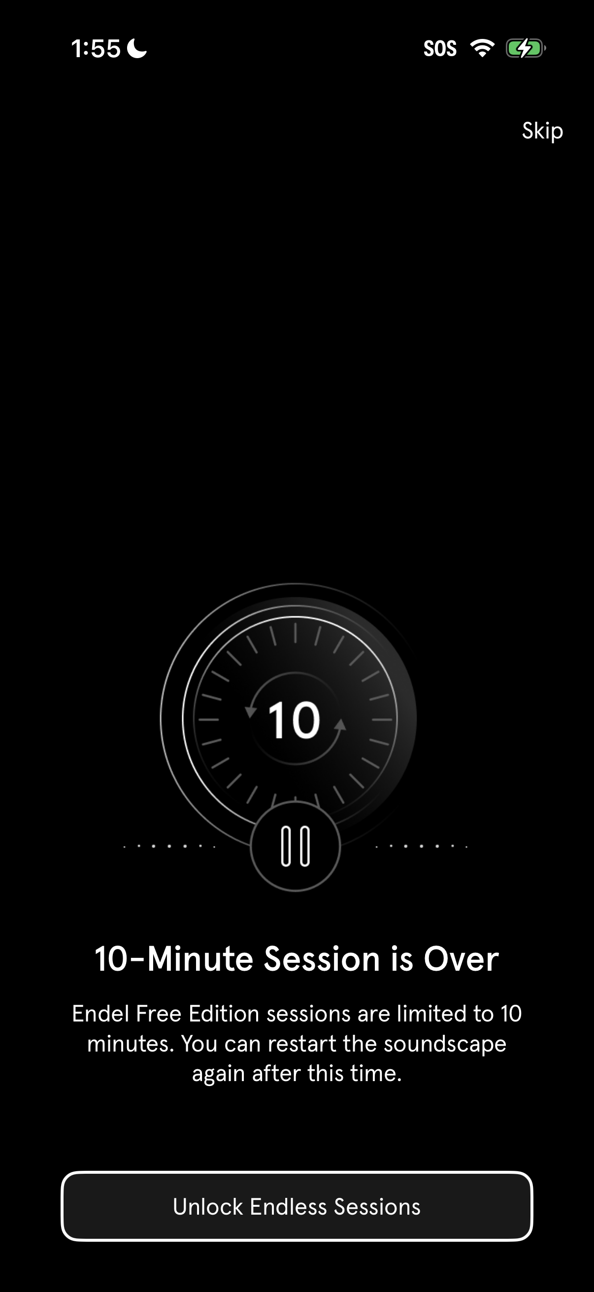 Step 1 of Endel Locked Feature Paywall
