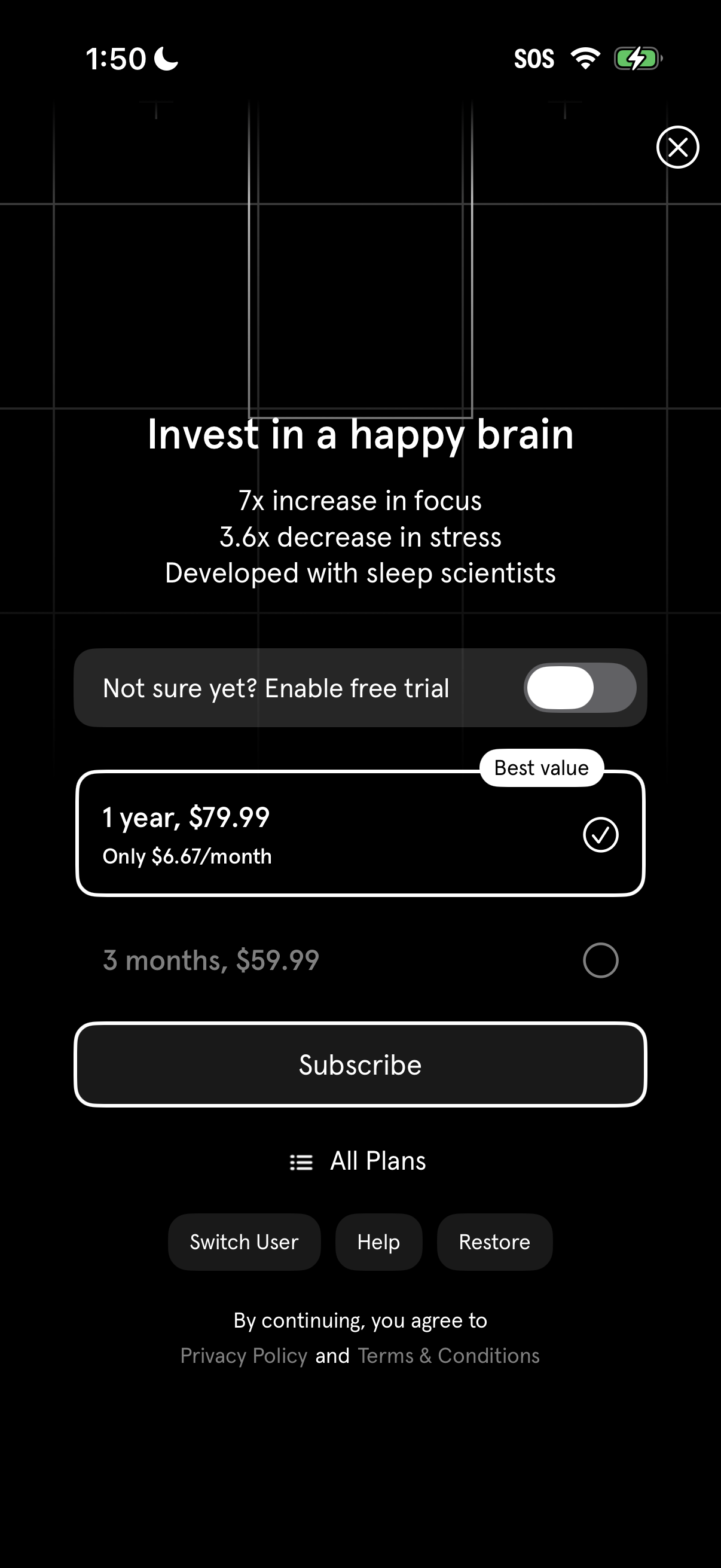 Step 2 of Endel Onboarding Paywall