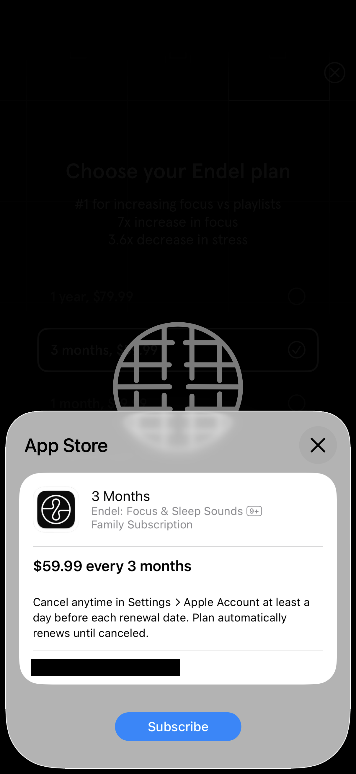 Step 2 of Endel Endel Quarterly Subscription