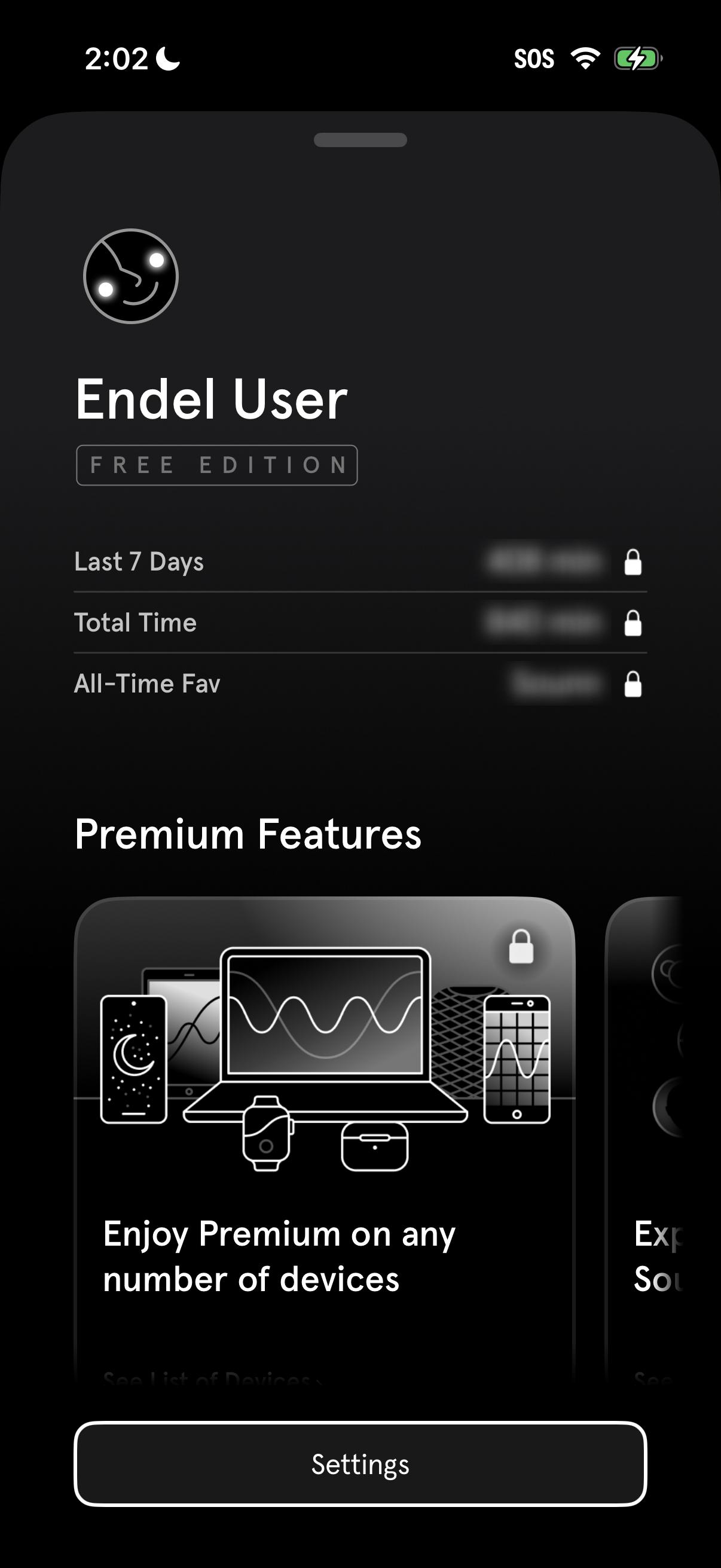 Step 1 of Endel Settings Paywall
