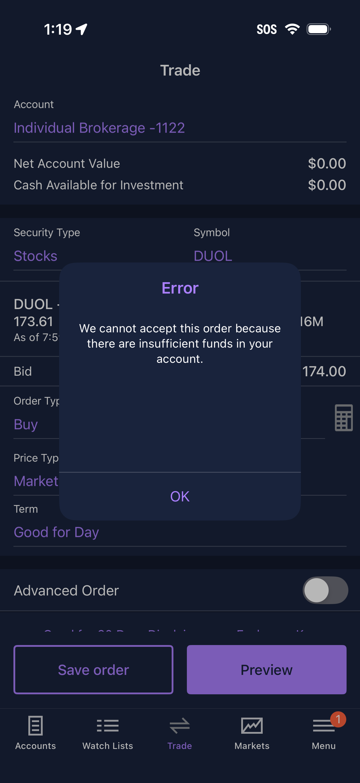 etrade app screenshot 3