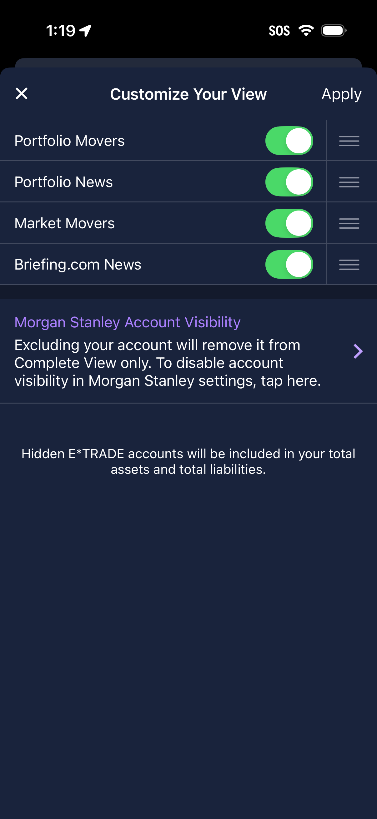 etrade app screenshot 1