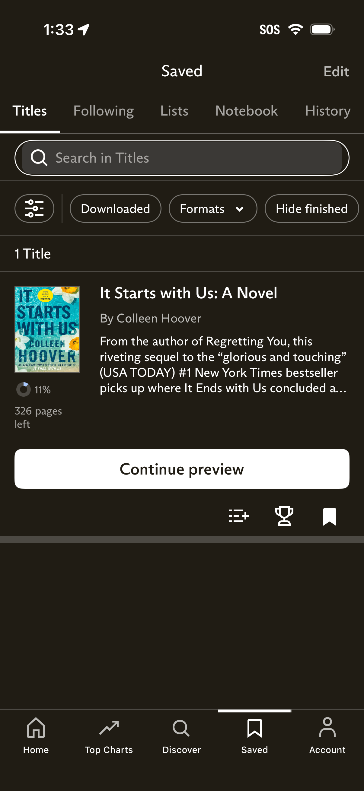 everand view saved titles