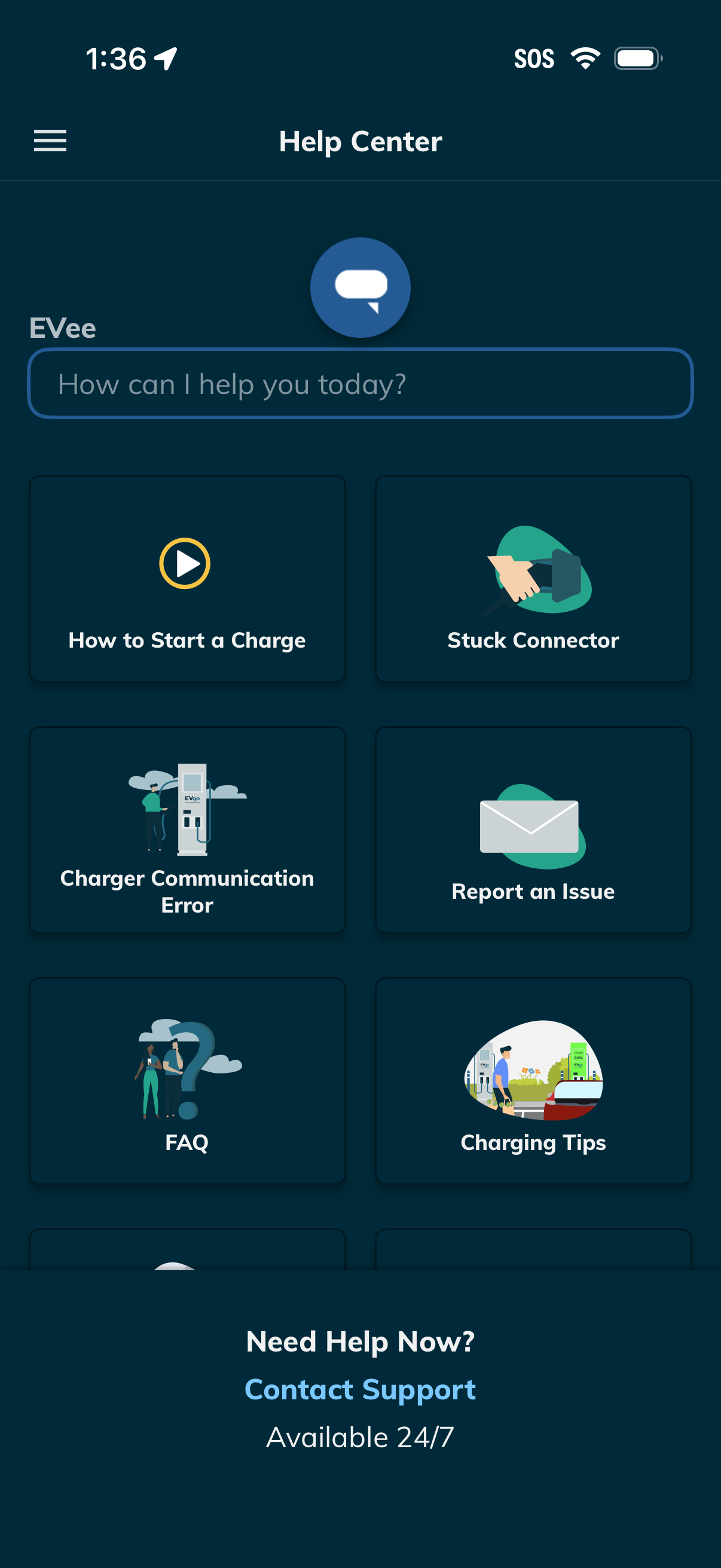 EVgo app screenshot 1