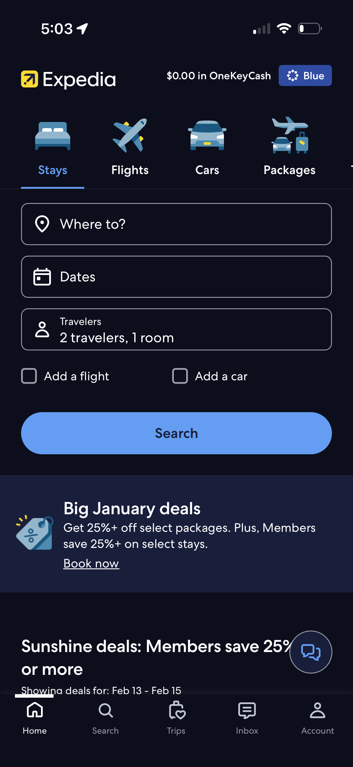 expedia app screenshot 1