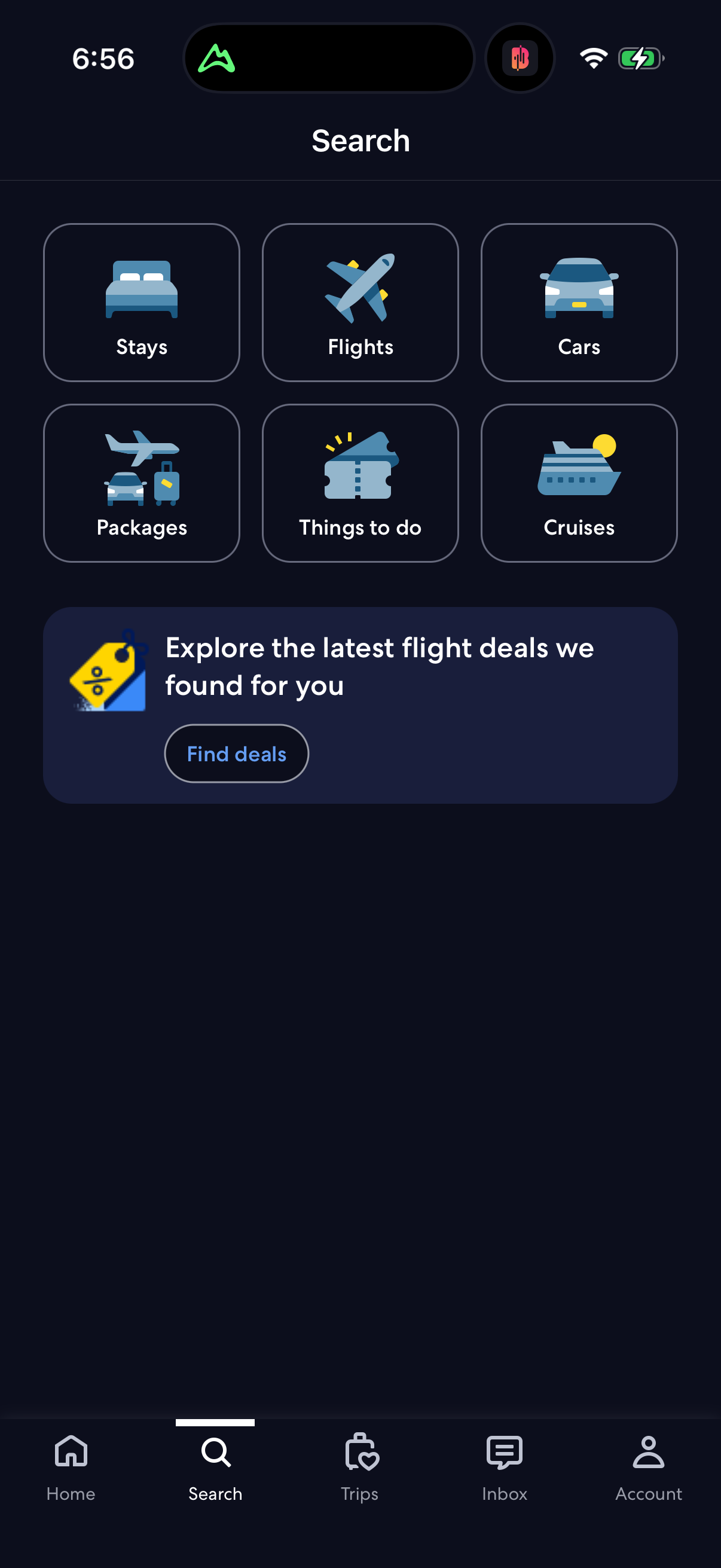 Step 2 of expedia Main_tabs
