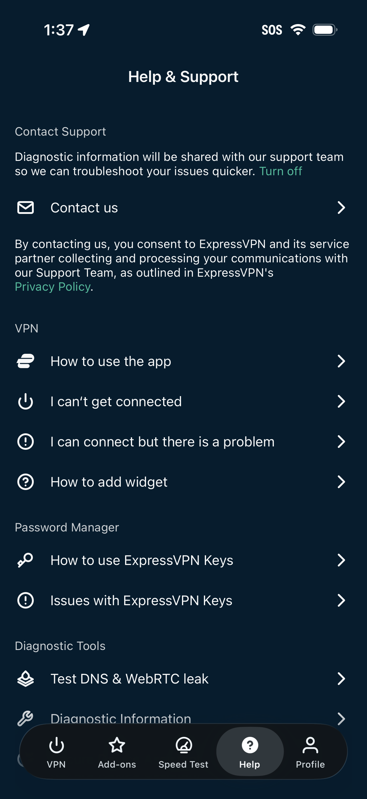 expressVPN app screenshot 4