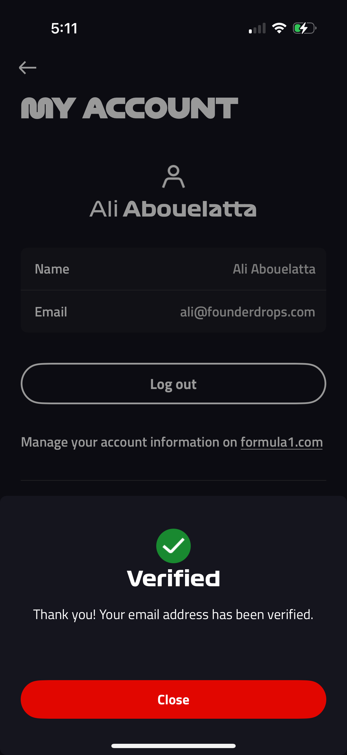 f1 app screenshot 1