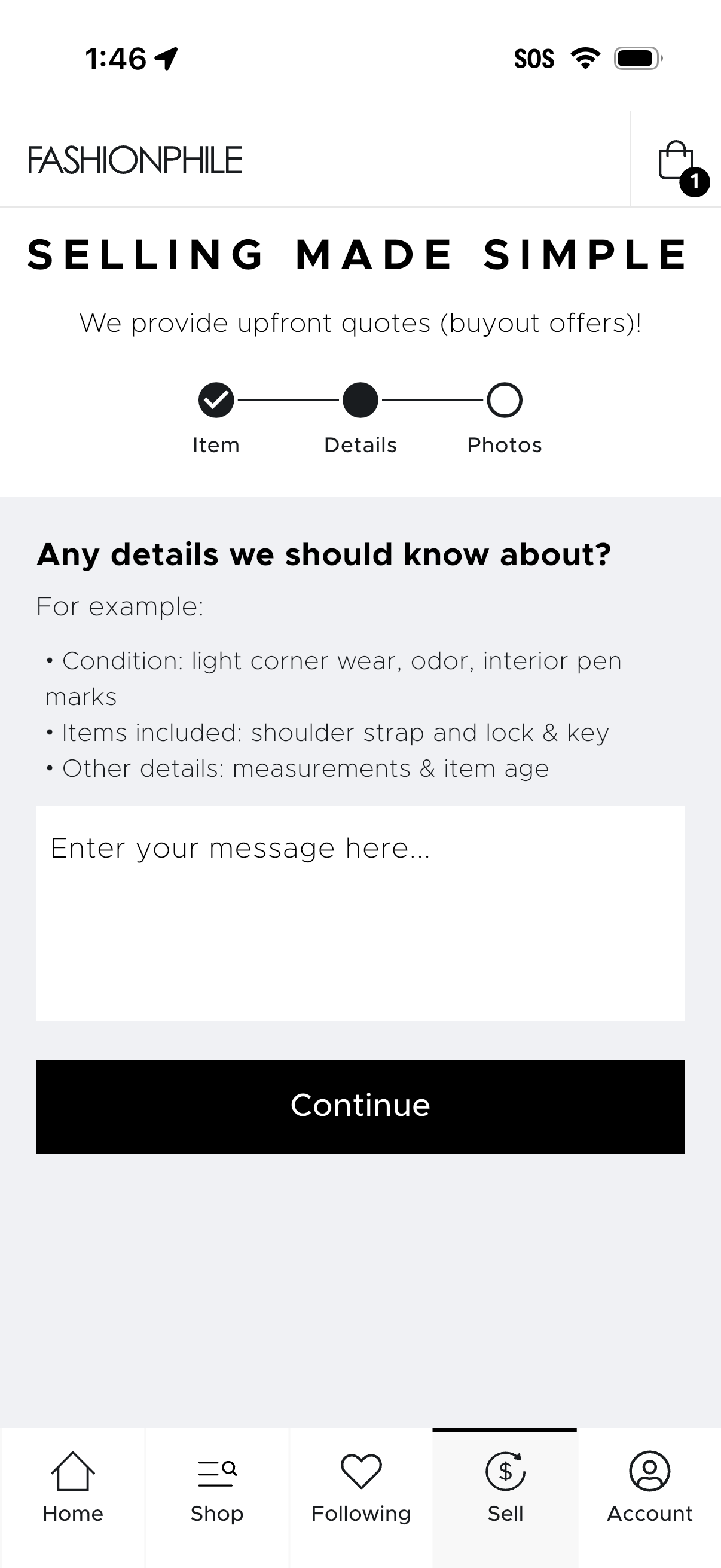 fashionphile app screenshot 2