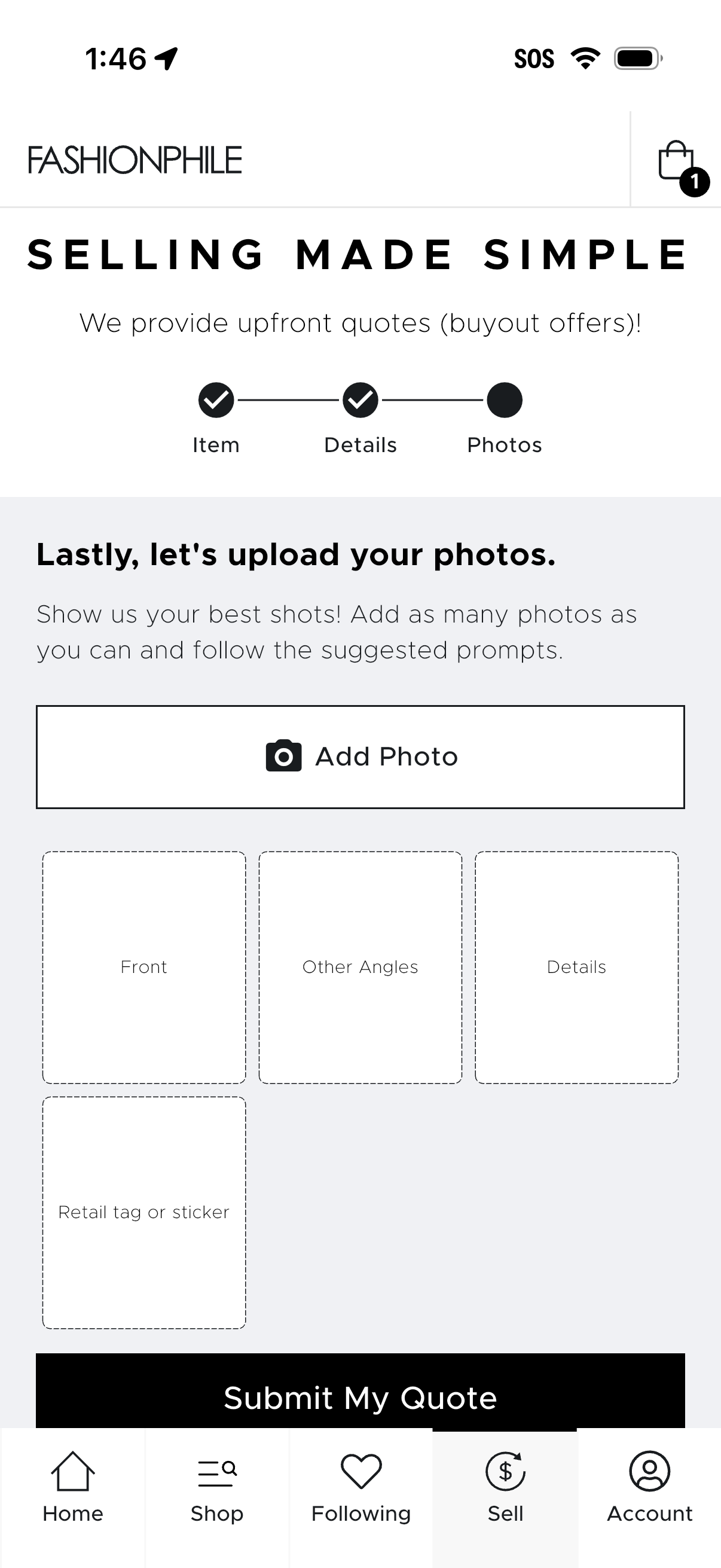 fashionphile app screenshot 1