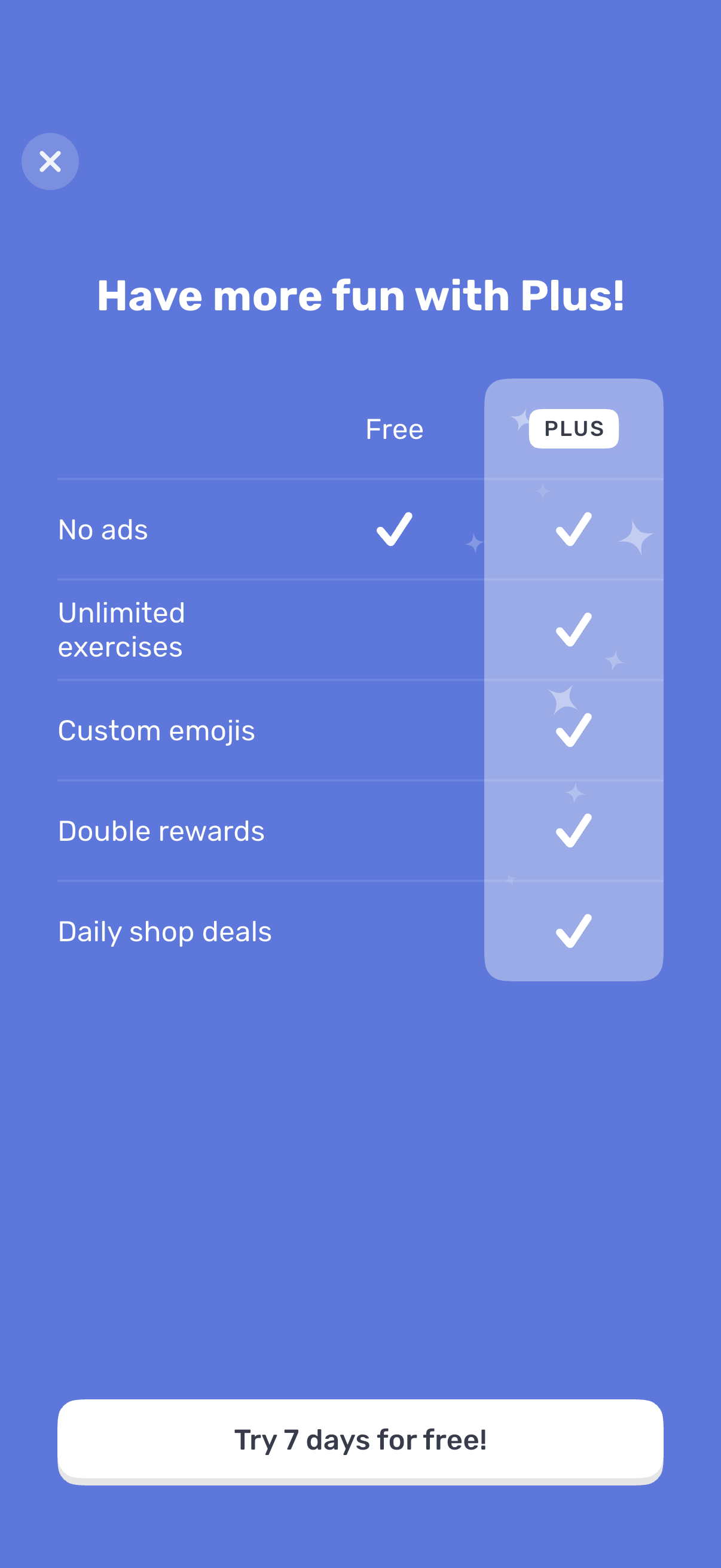 Step 2 of Finch Settings Paywall
