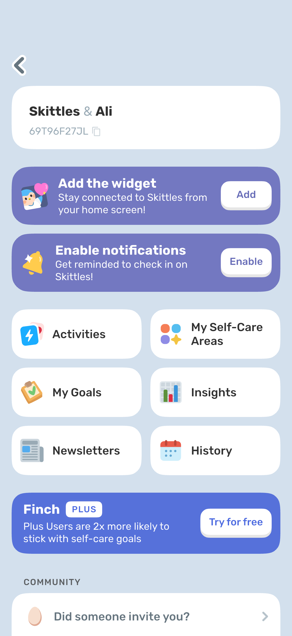 Finch app screenshot 2