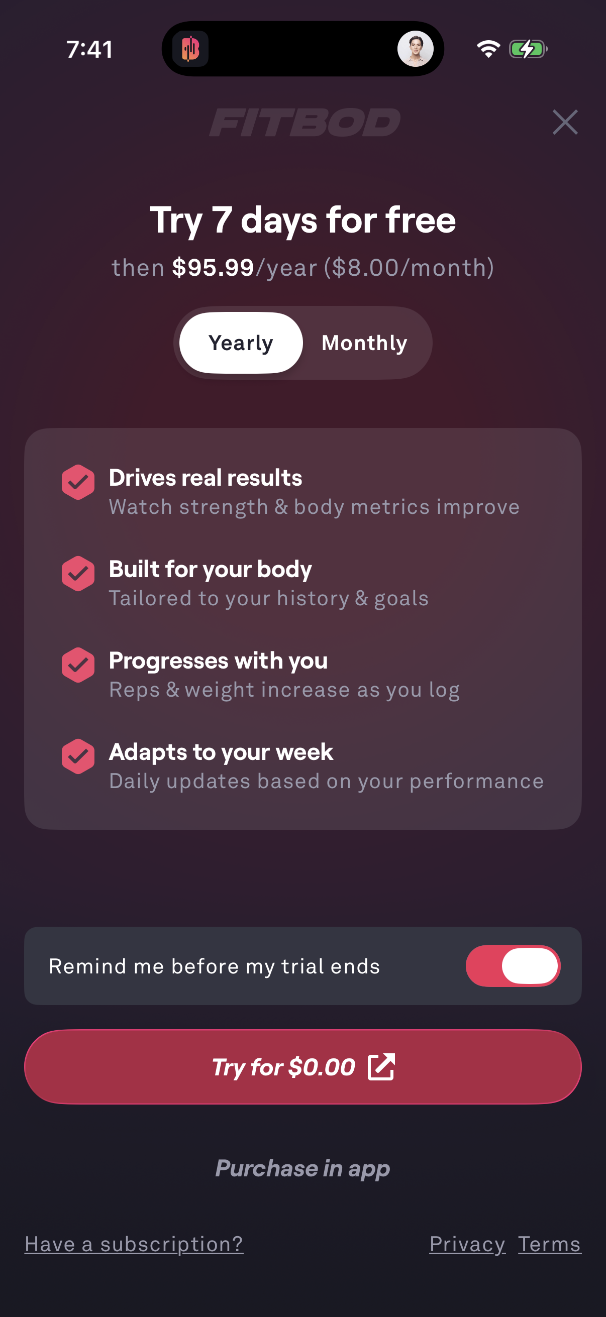 fitbod Paywall