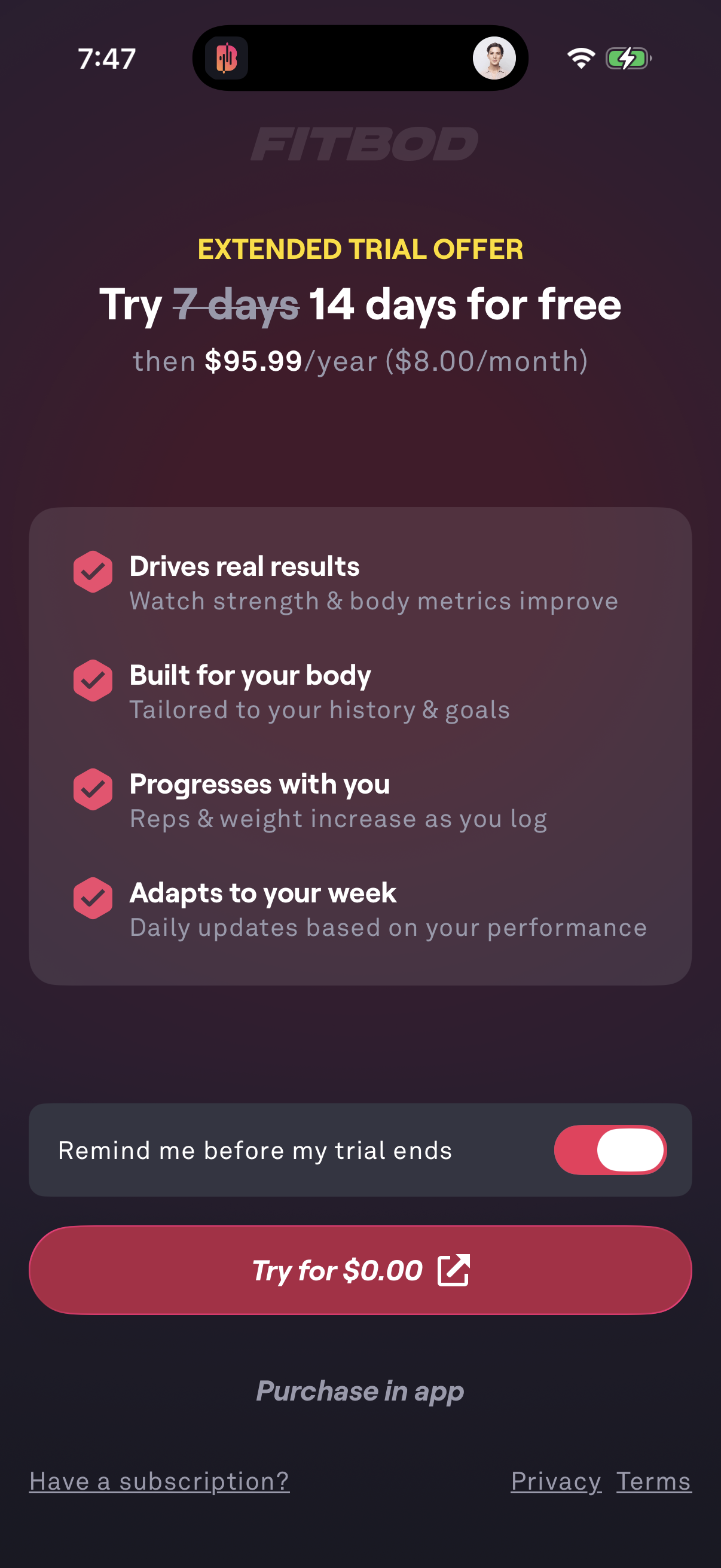 fitbod Win-back