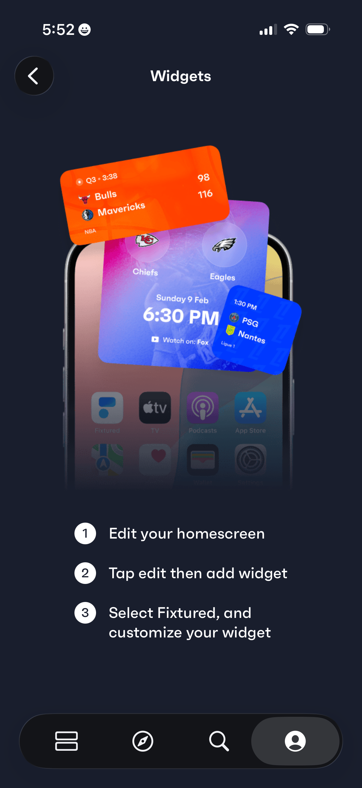 fixtured app screenshot 3