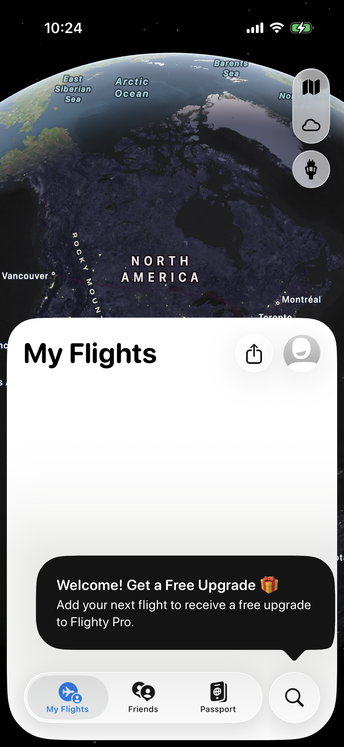 Step 1 of Flighty Home Takeover