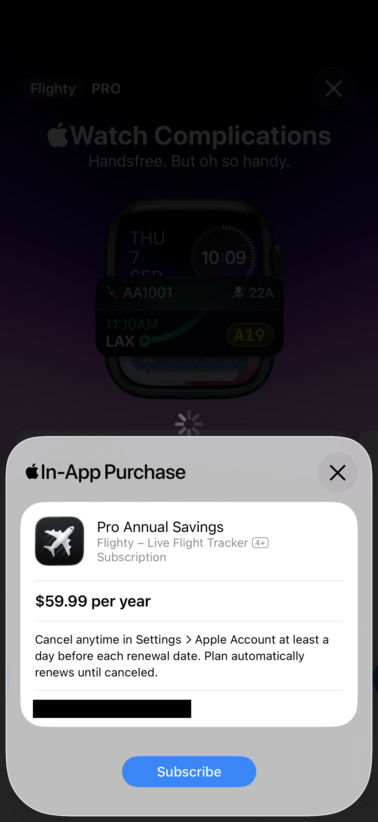 Step 3 of Flighty Locked Feature Paywall