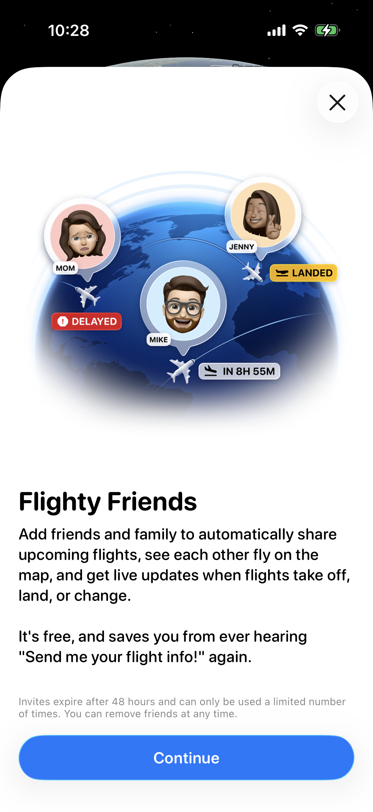 Step 1 of Flighty Add Friend