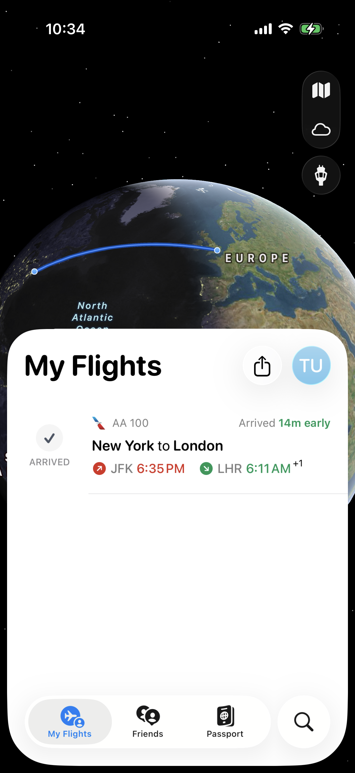 Step 1 of Flighty Onboarding