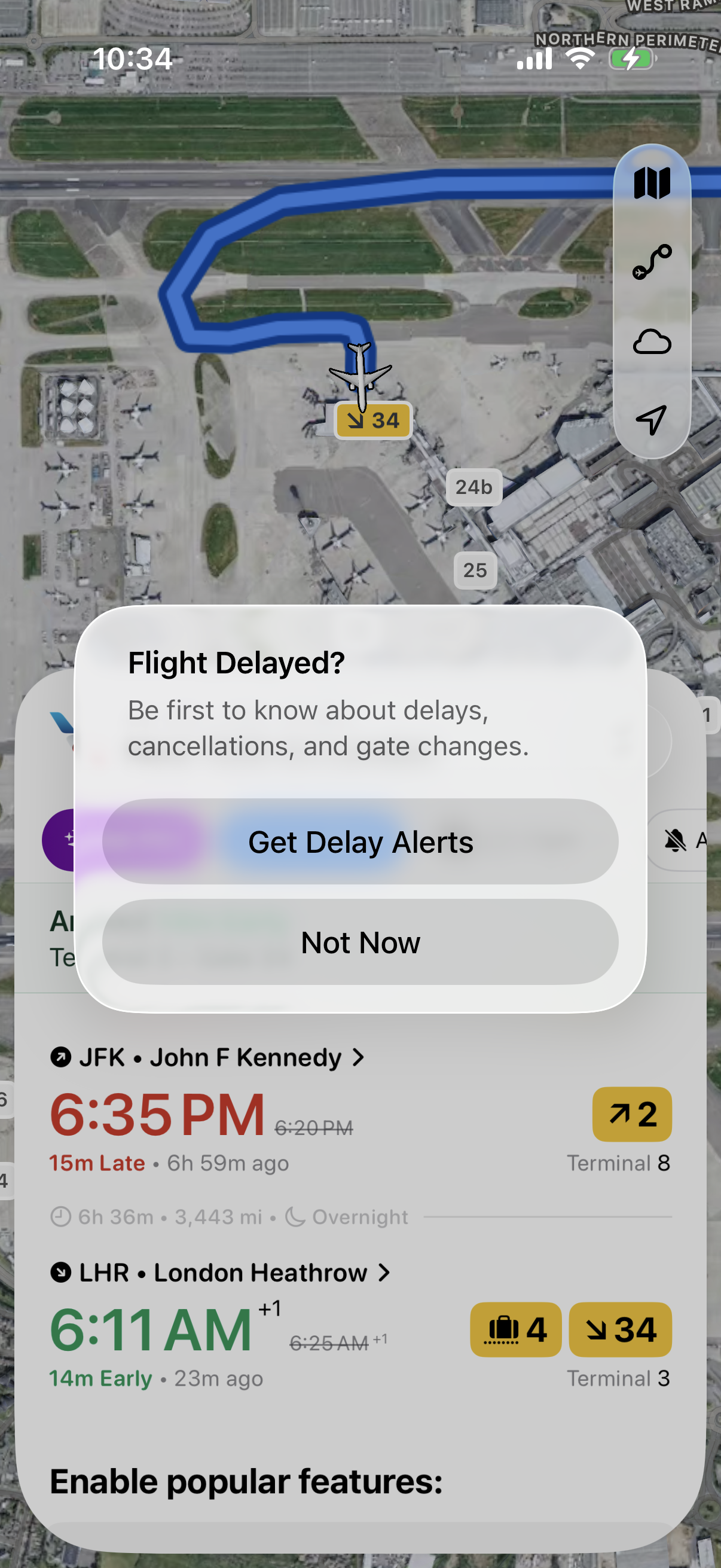 Step 1 of Flighty Delay Alerts