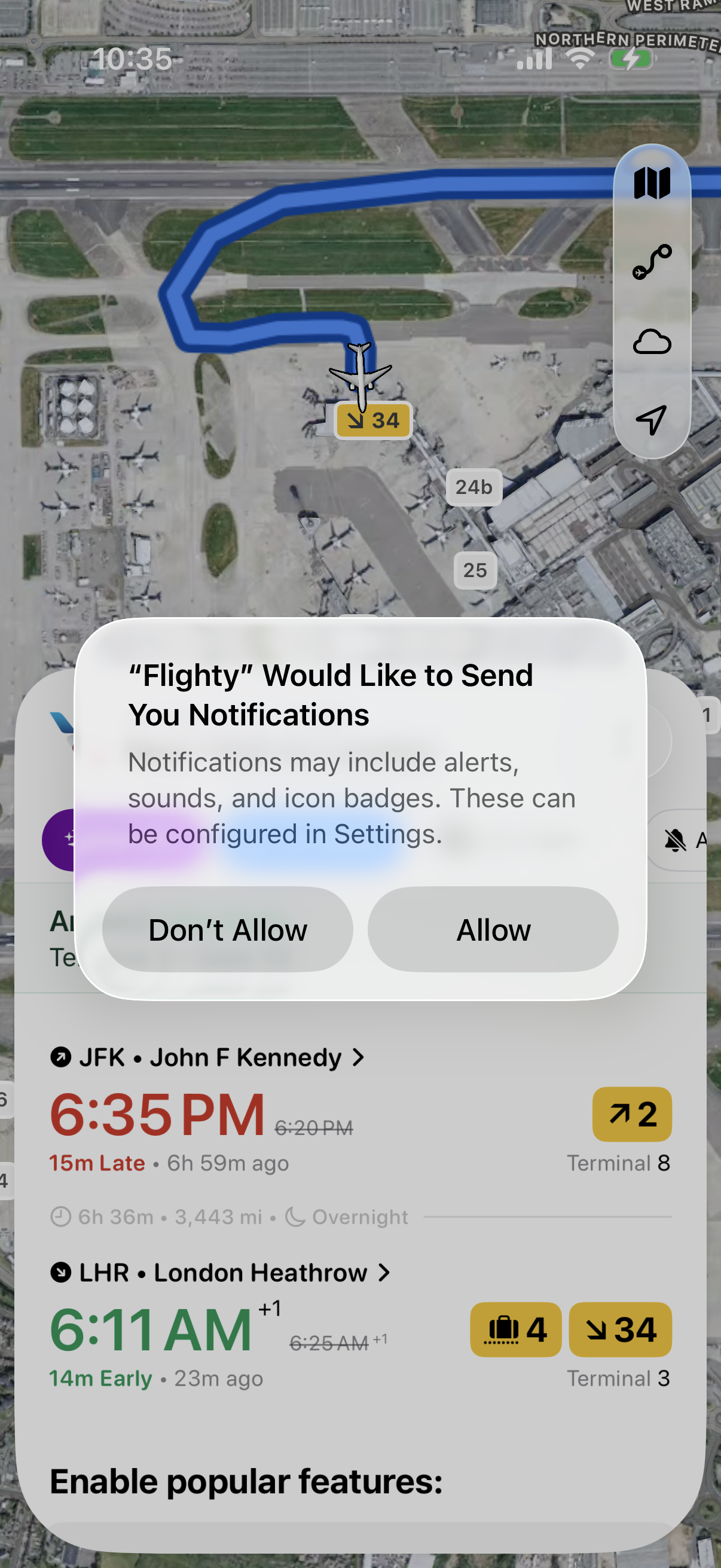 Step 2 of Flighty Delay Alerts
